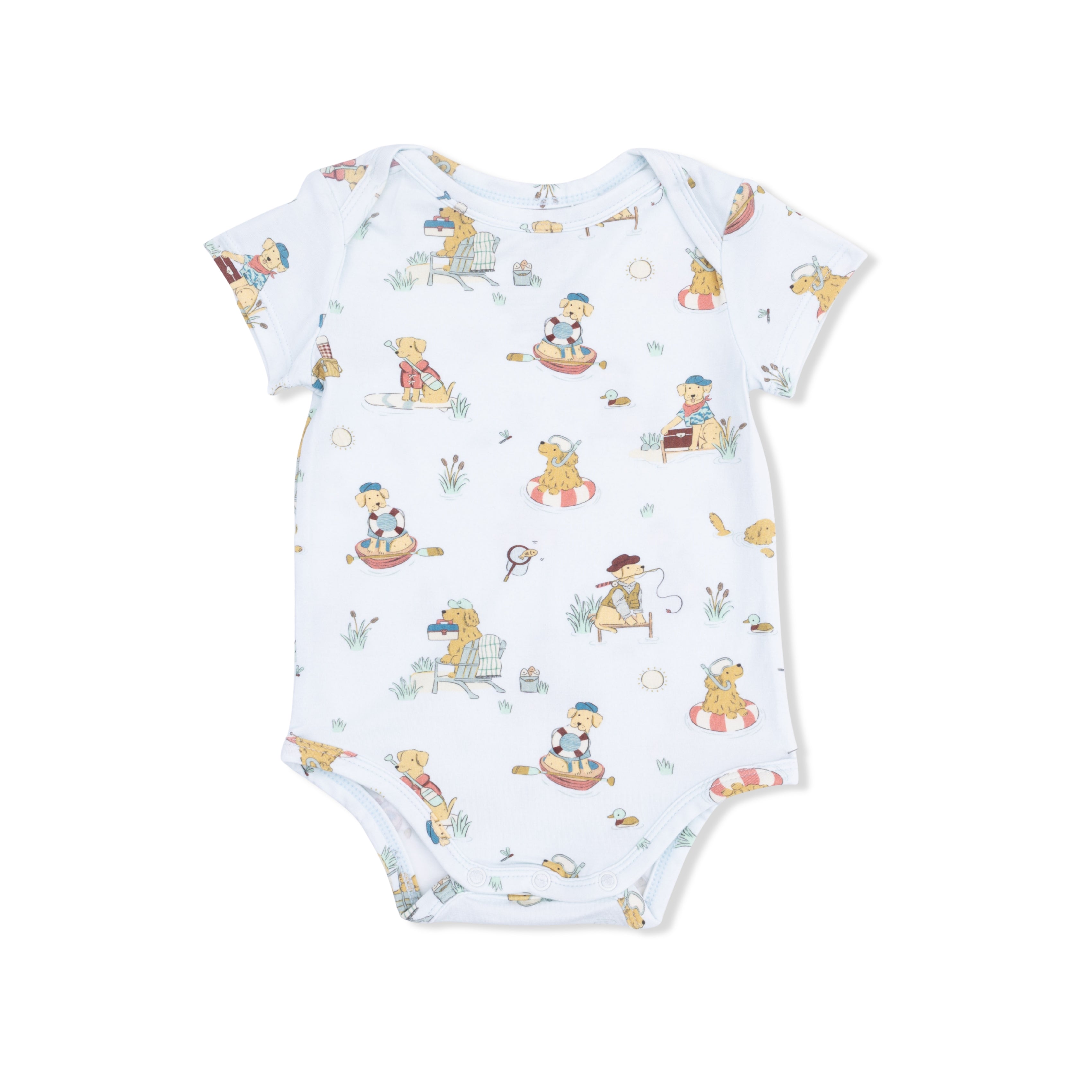 Lake Buddy Dogs - Short Sleeve Bodysuit-Angel Dear