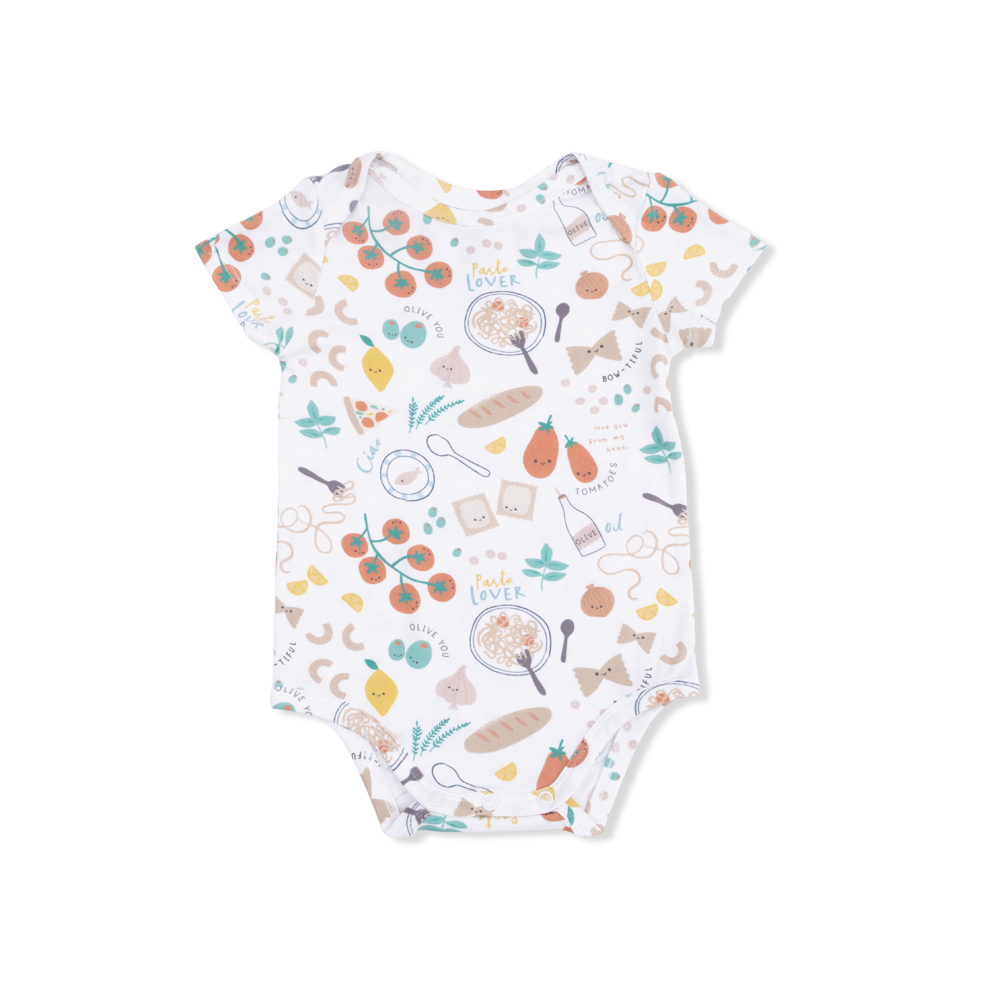 Pasta Lovers - Short Sleeve Bodysuit-Angel Dear