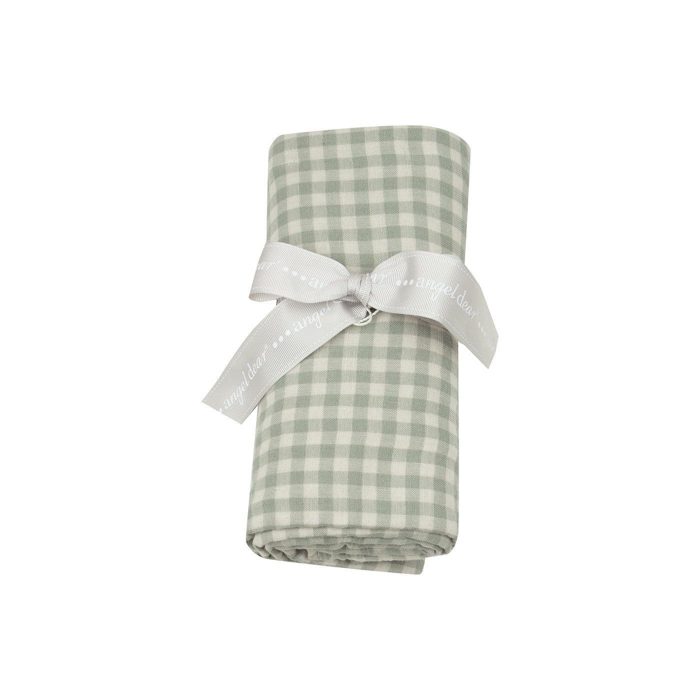 Swaddle Blanket - Mini Green Gingham-Angel Dear