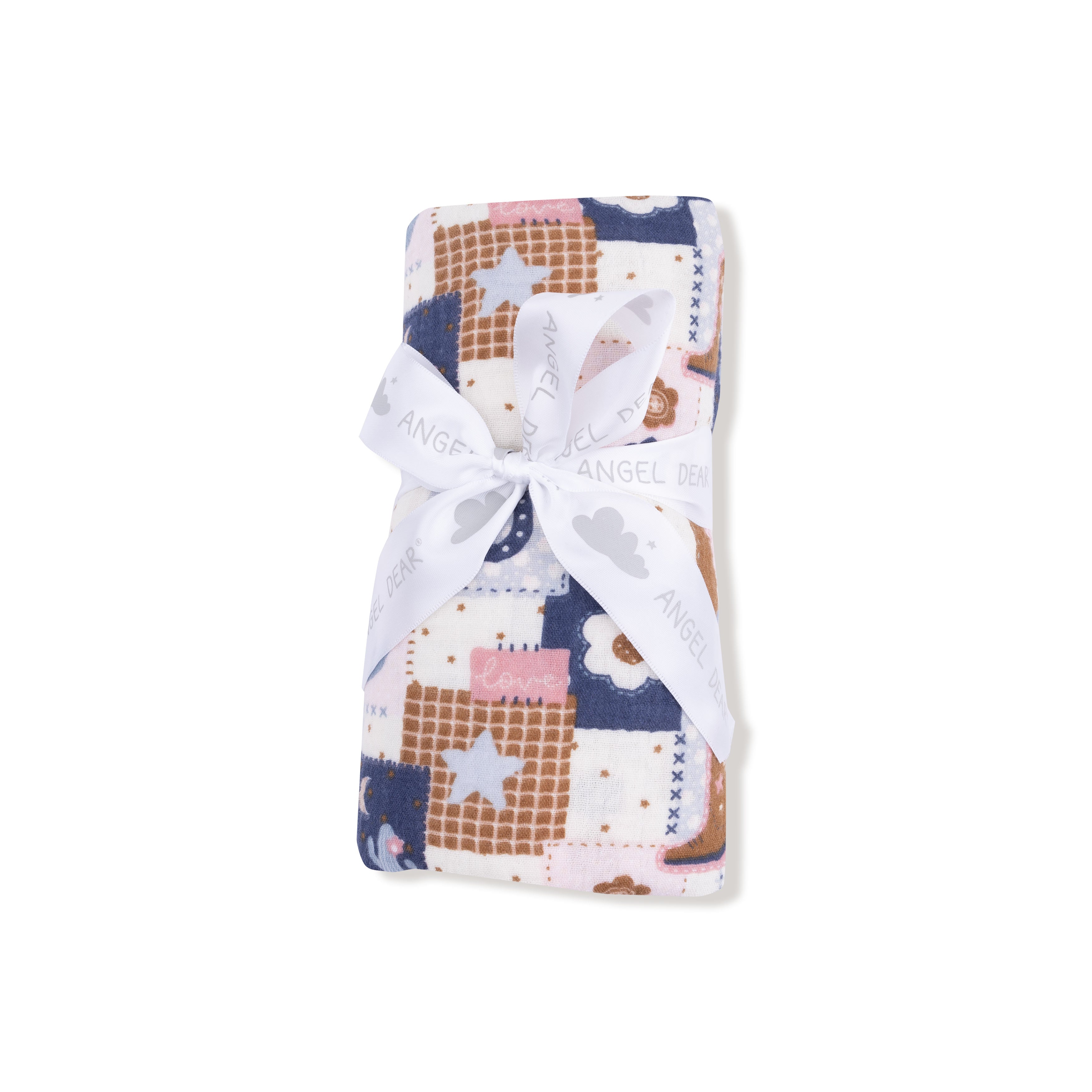 Swaddle Blanket in our  Patchwork Cowgirl print from Angel Dear