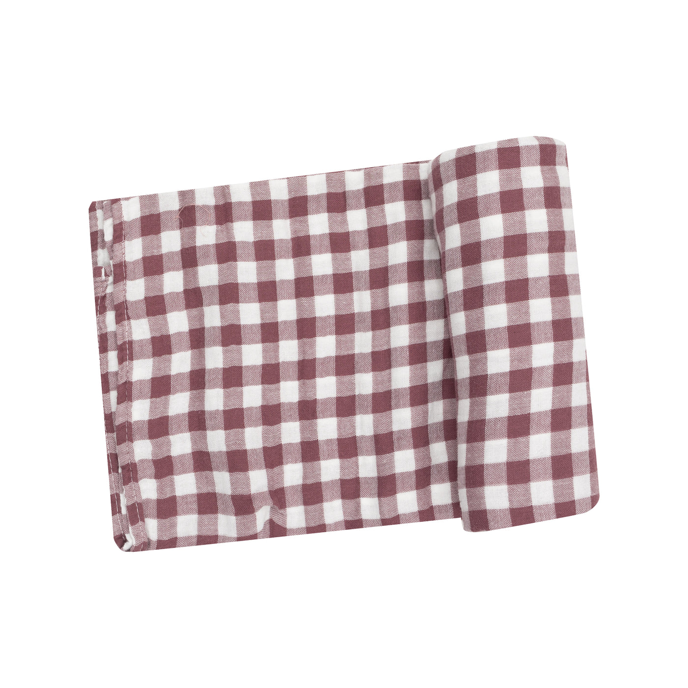 Swaddle Blanket - Gingham Plum-Angel Dear