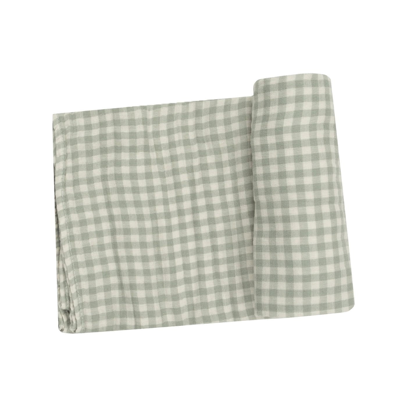 Swaddle Blanket - Mini Green Gingham-Angel Dear