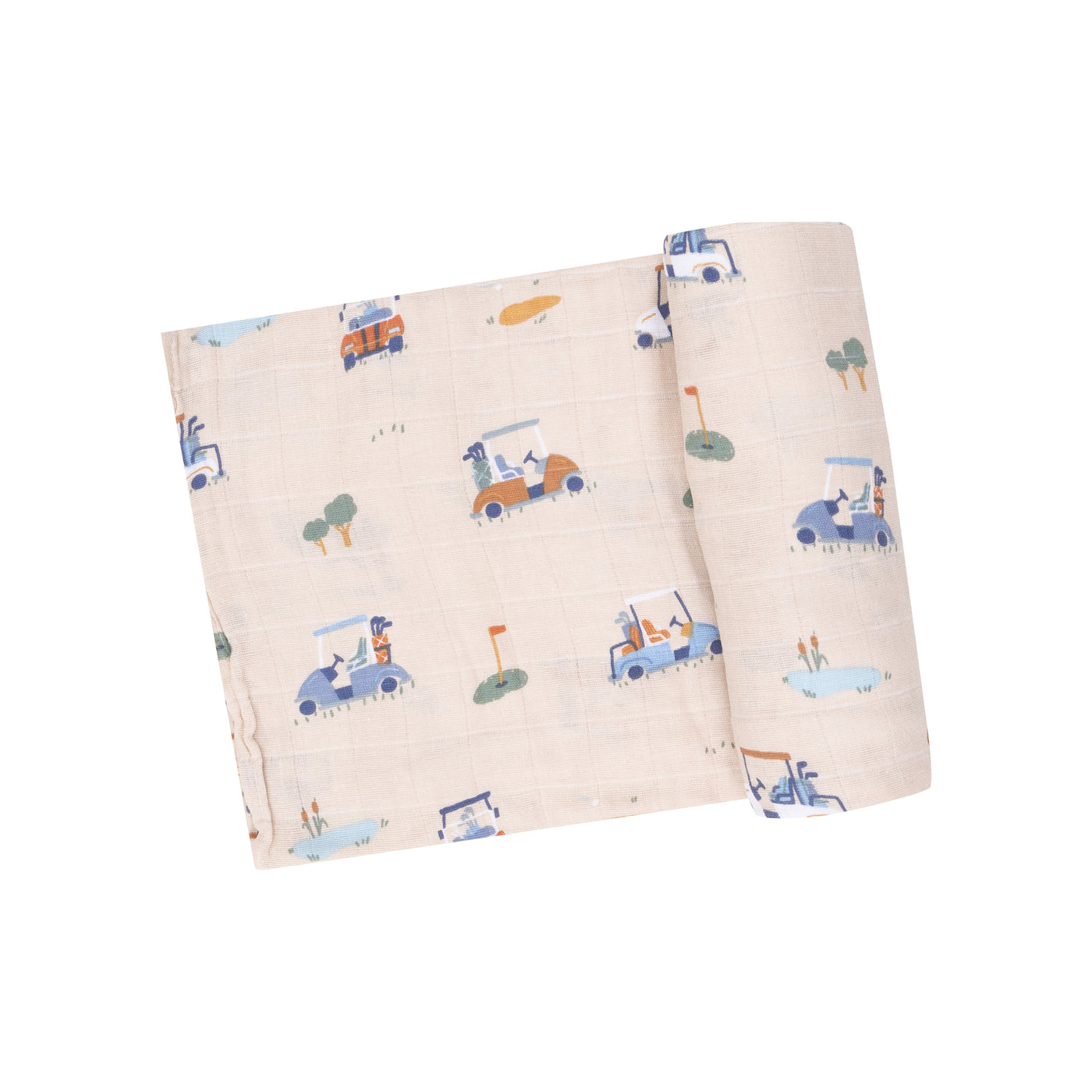 Swaddle Blanket - Golf Cart Cuties Oatmeal