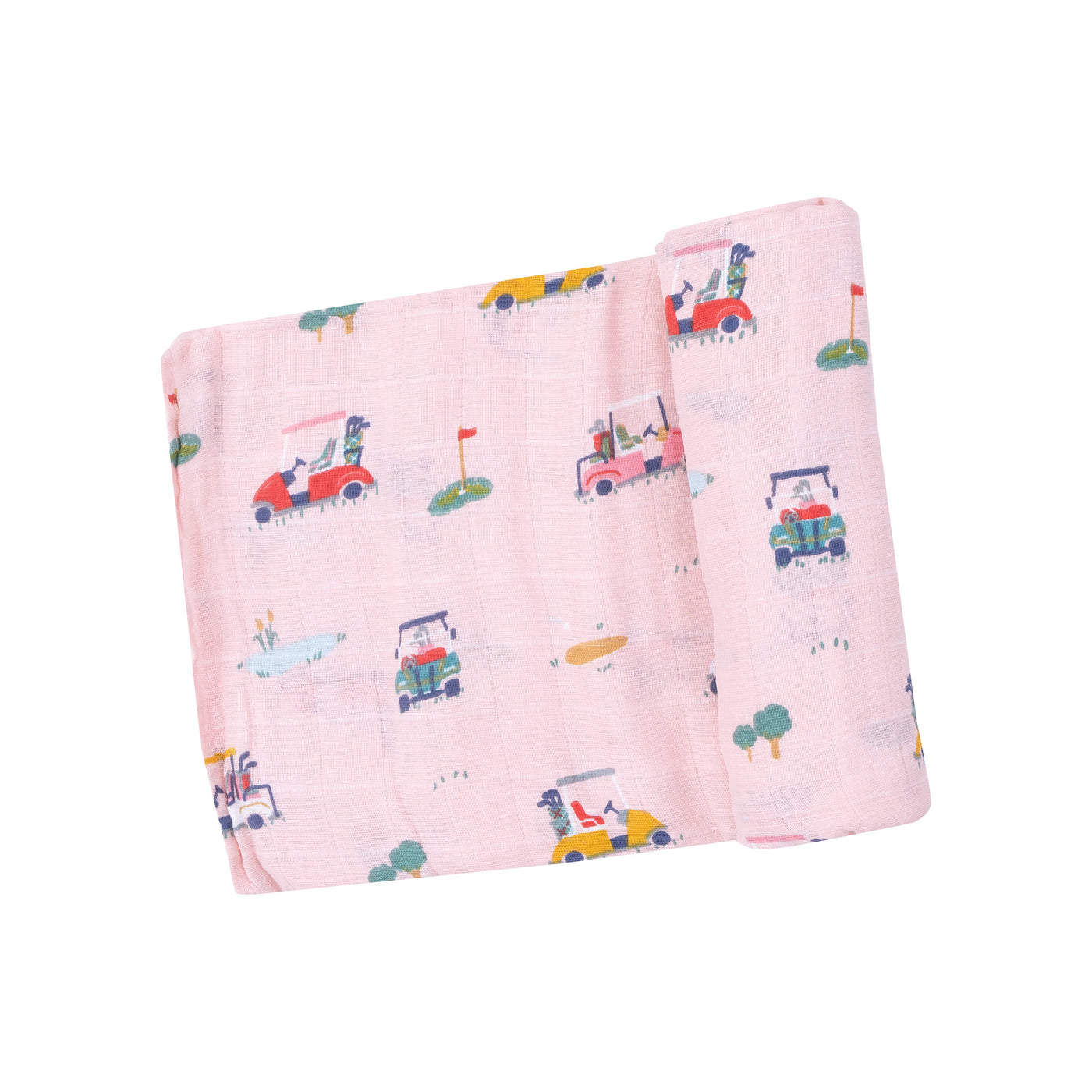 Swaddle Blanket - Golf Cart Cuties Pink