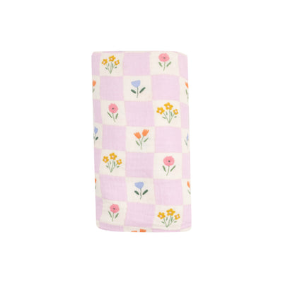 Swaddle Blanket - Floral Check