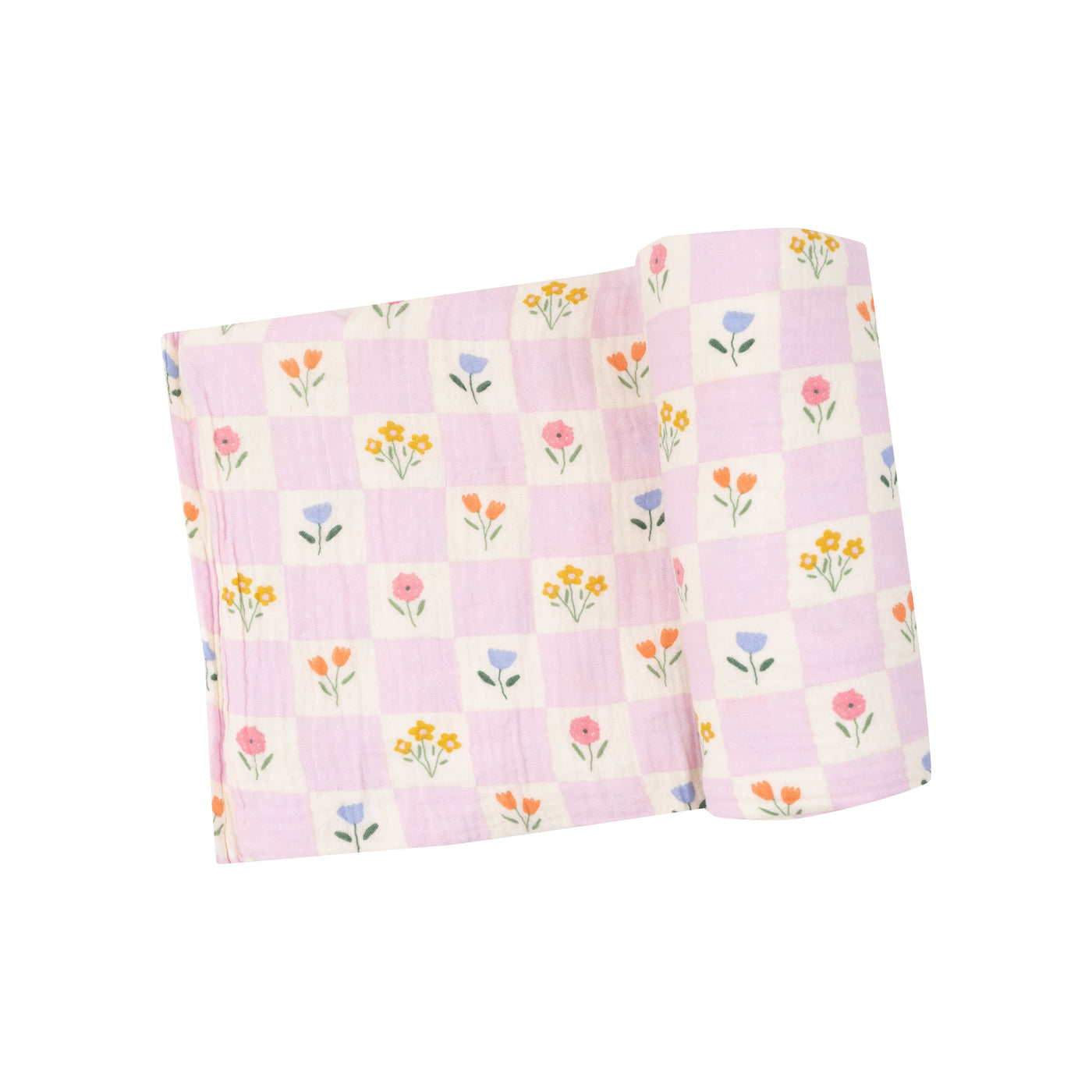 Swaddle Blanket - Floral Check