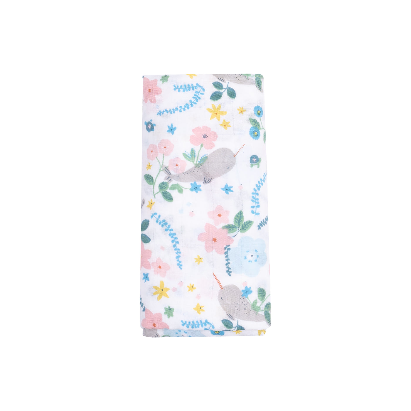 Swaddle Blanket - Narwhal Floral