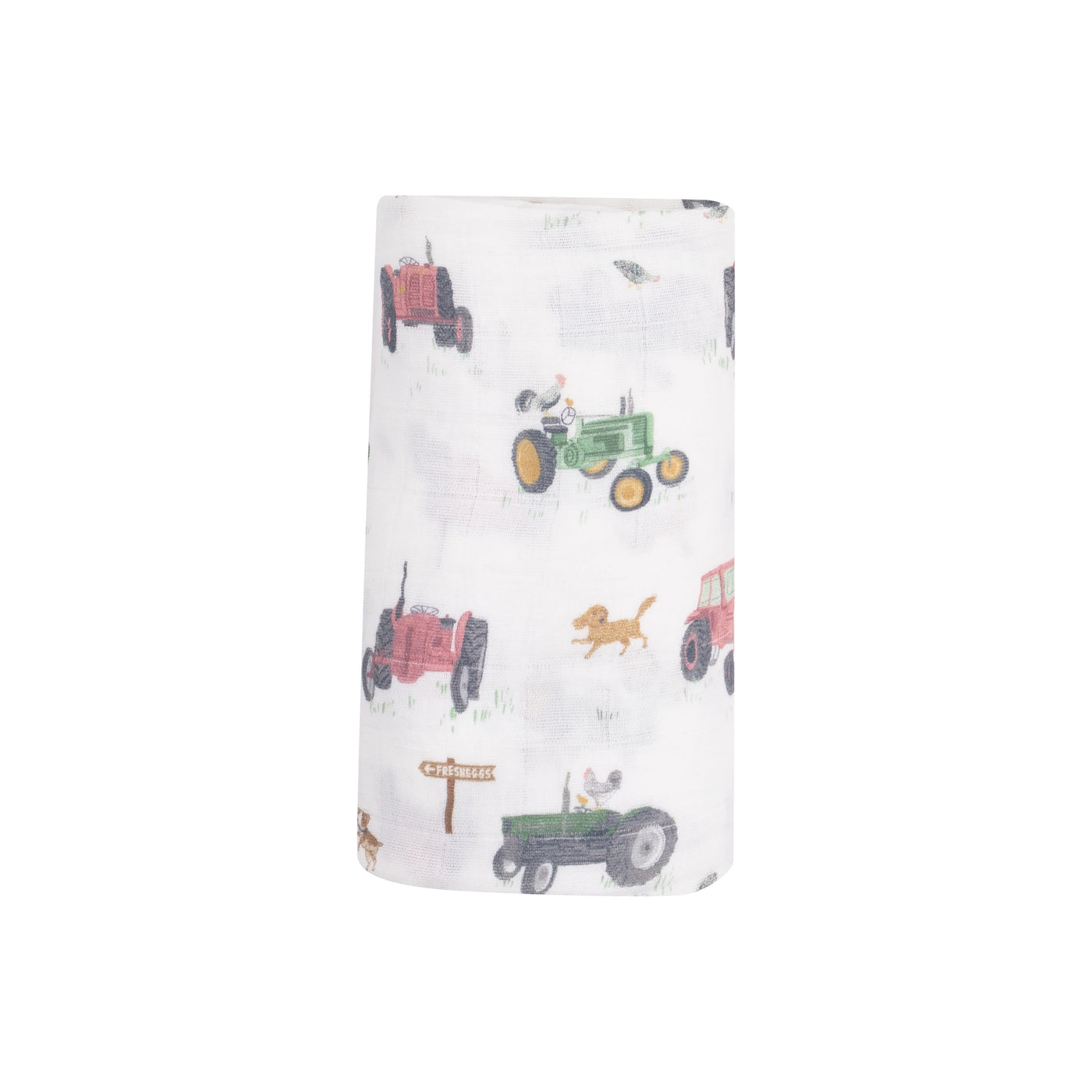 Swaddle Blanket -Tractors and Friends Pink