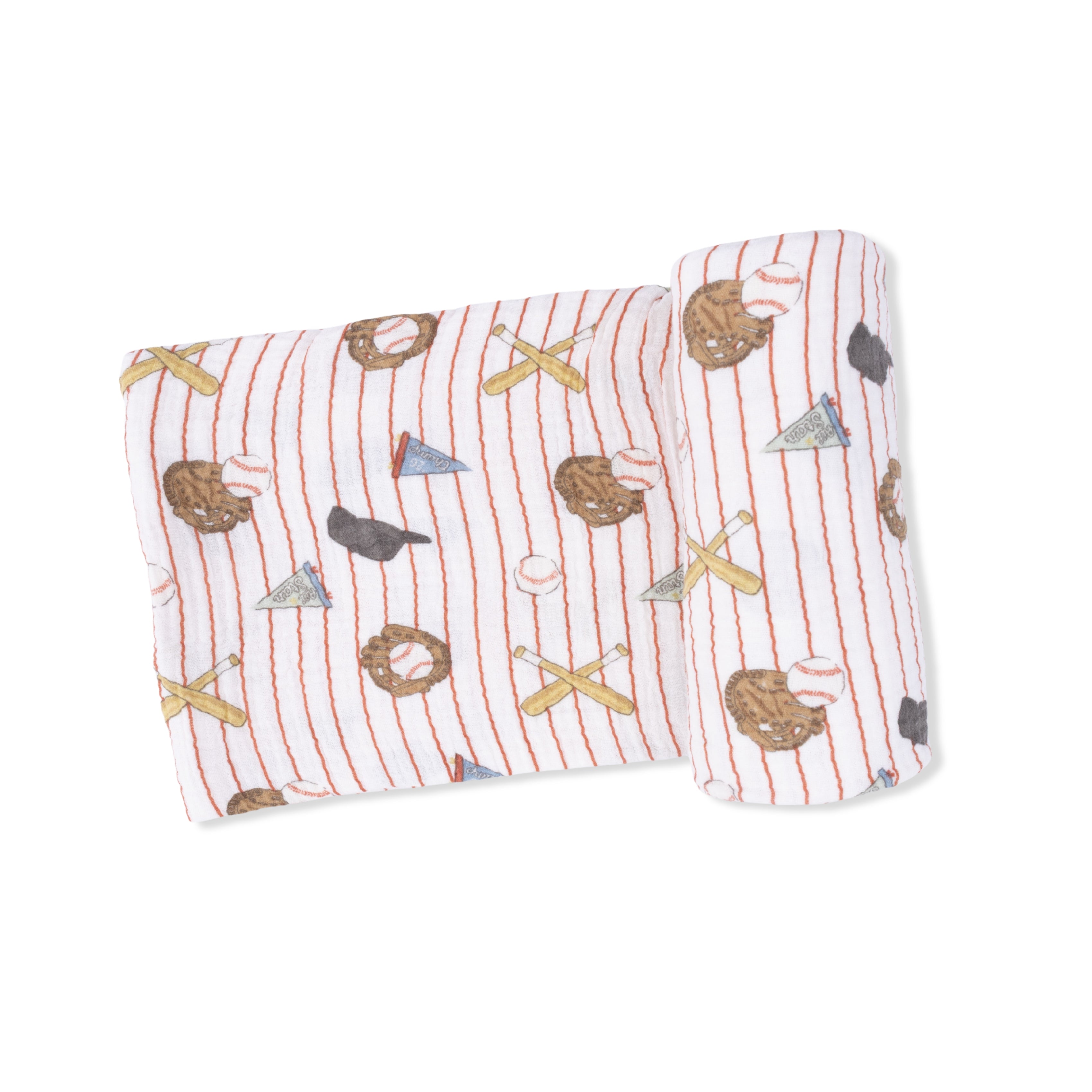 Vintage Baseball Stripe  - Swaddle Blanket-Angel Dear
