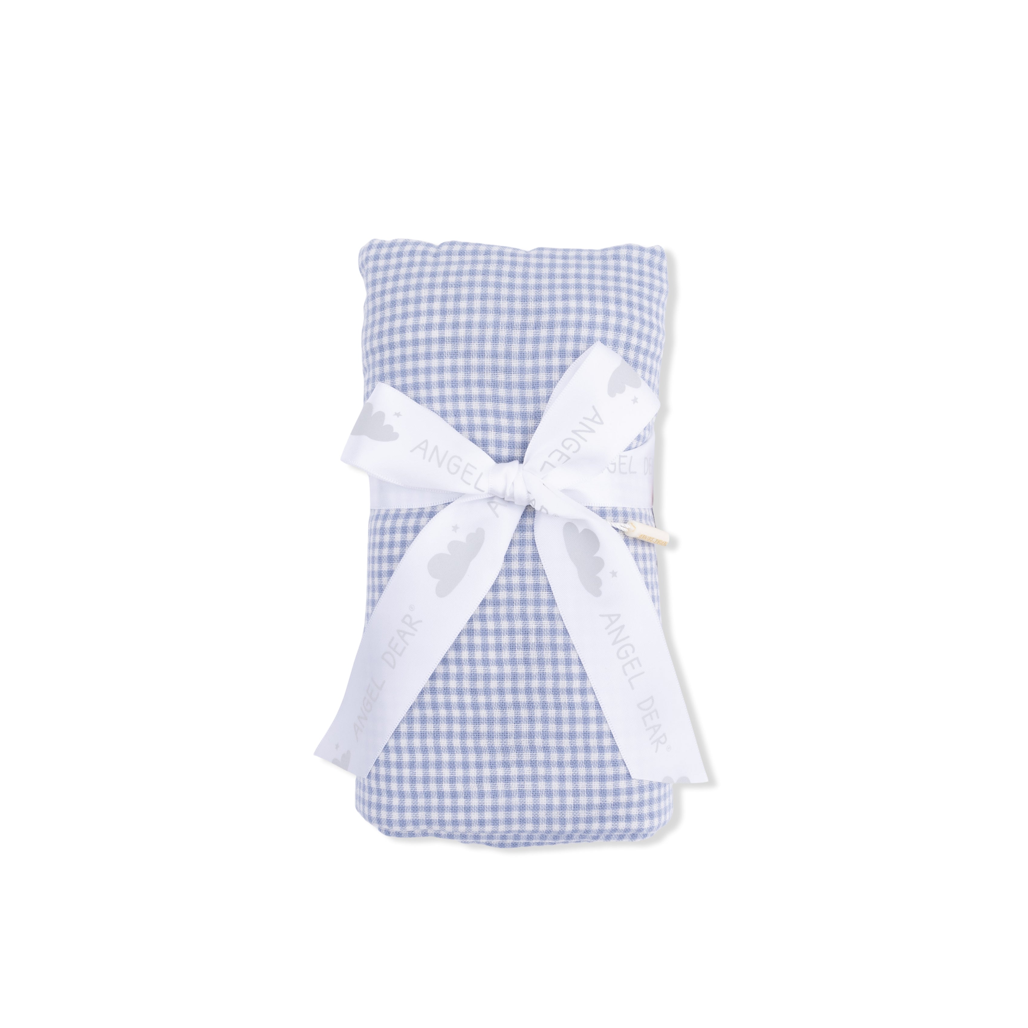 Micro Gingham Blue Blizzard - Swaddle Blanket-Angel Dear