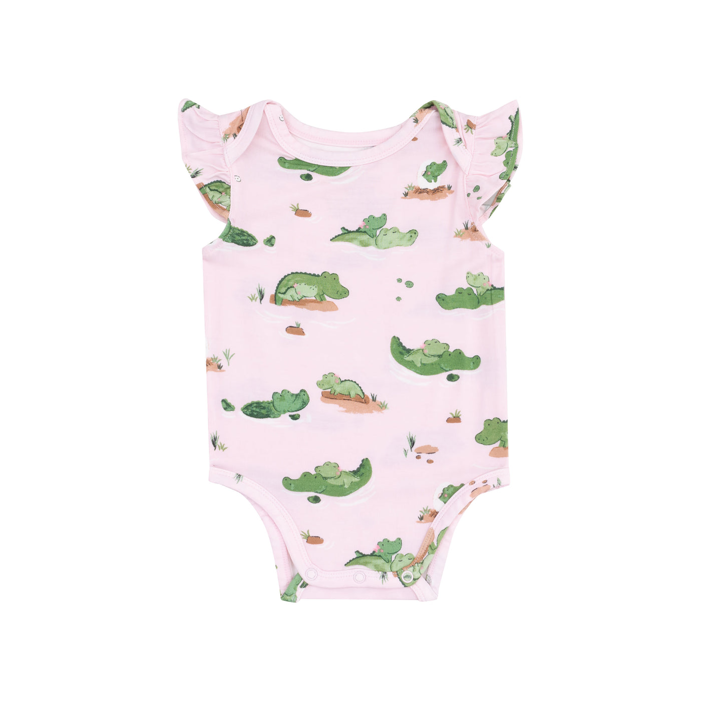 Ruffle Sleeve Sunsuit - Alligator Pink