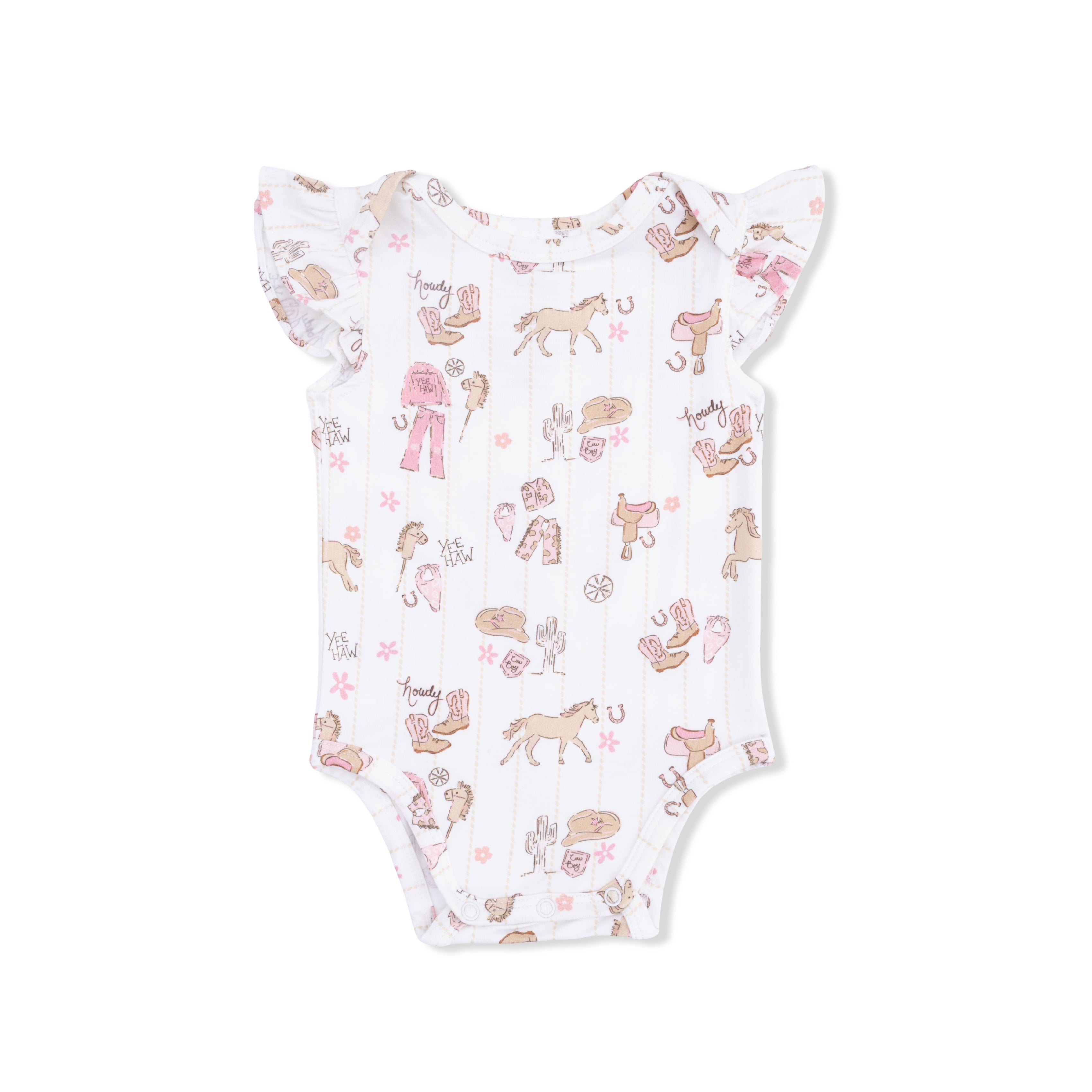Cowgirl Nursery - Ruffle Sleeve Bodysuit-Angel Dear