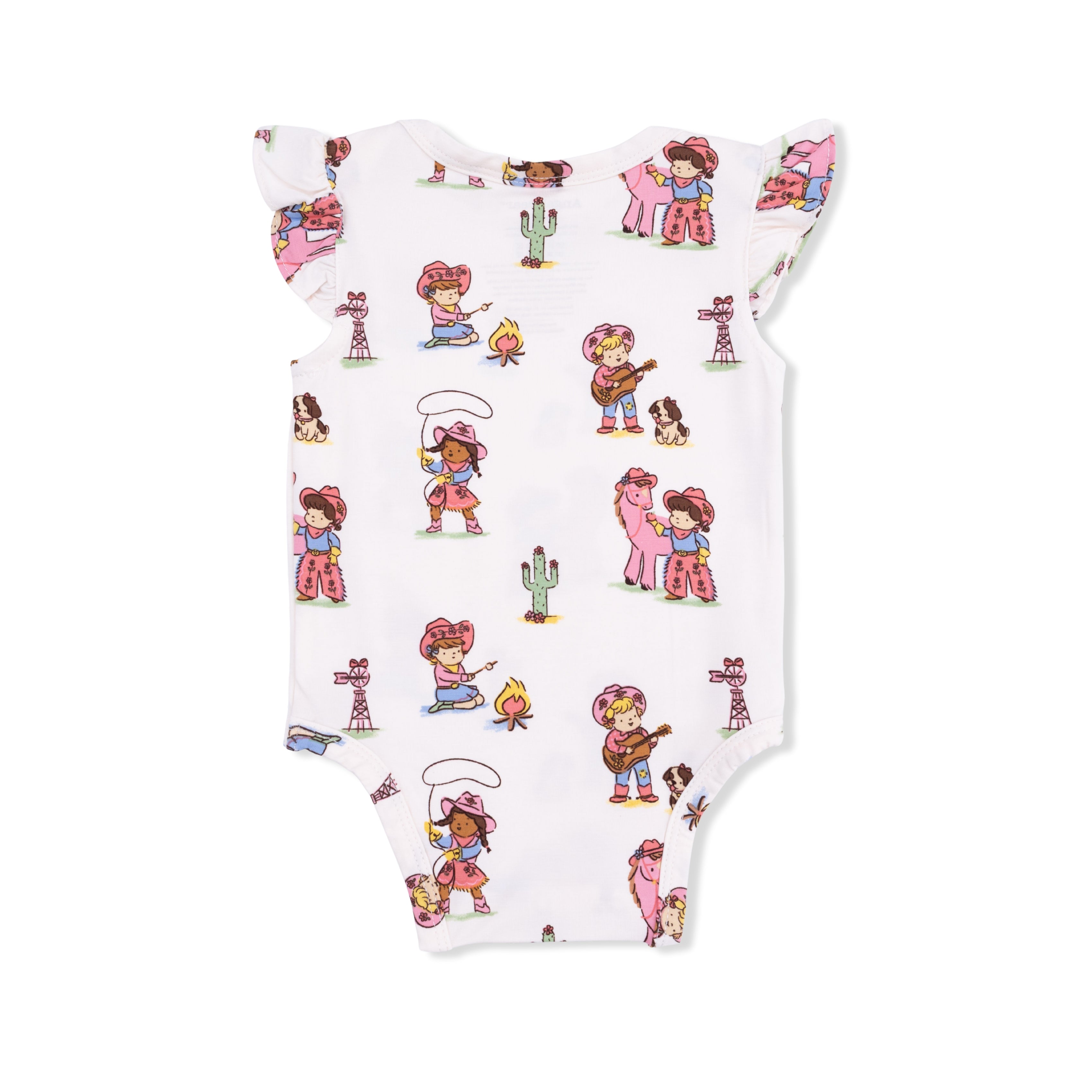 Vintage Cowgirls - Ruffle Sleeve Bodysuit-Angel Dear