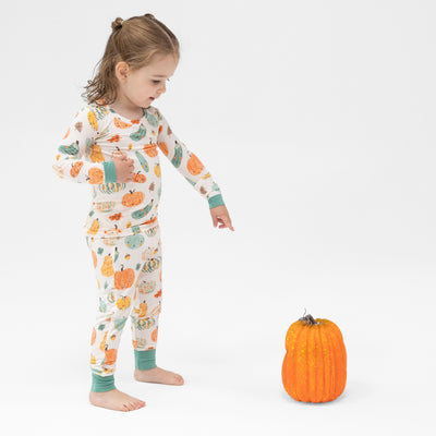 L/S Loungewear Set - Crayon Pumpkins-Angel Dear