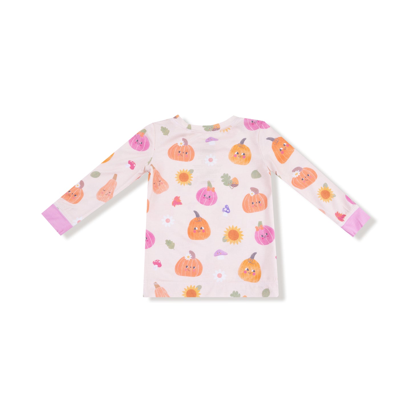 Long Sleeve Loungewear Set in our  Autumn Pumpkins - Pink print from Angel Dear