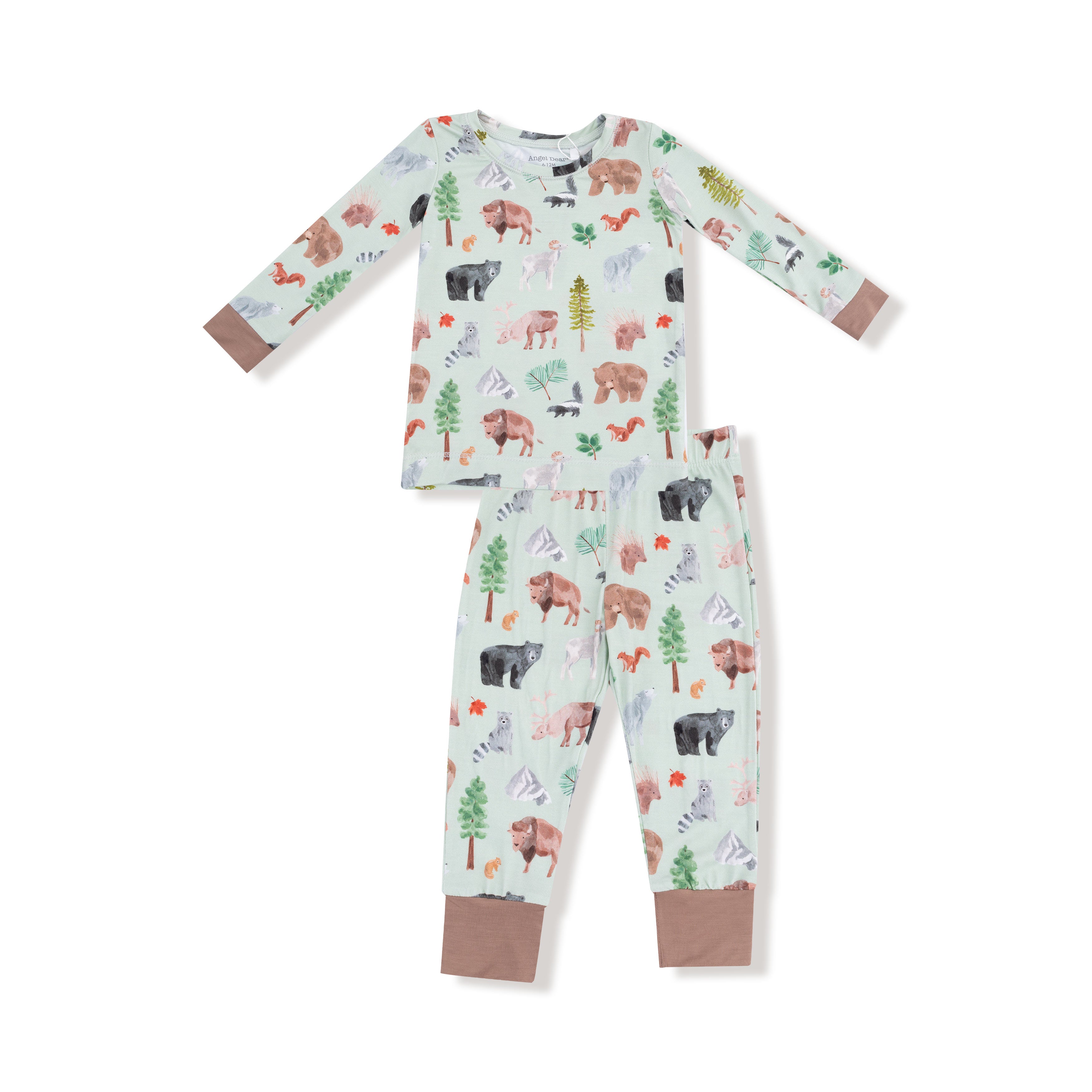 Long Sleeve Loungewear Set in our  American Woodland Animals print from Angel Dear
