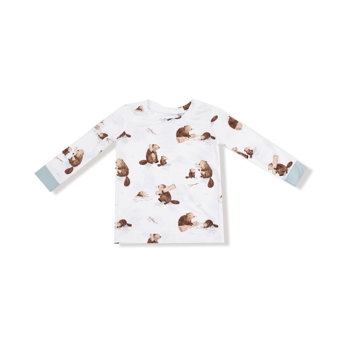Long Sleeve Loungewear Set in our  Baby Beavers print from Angel Dear