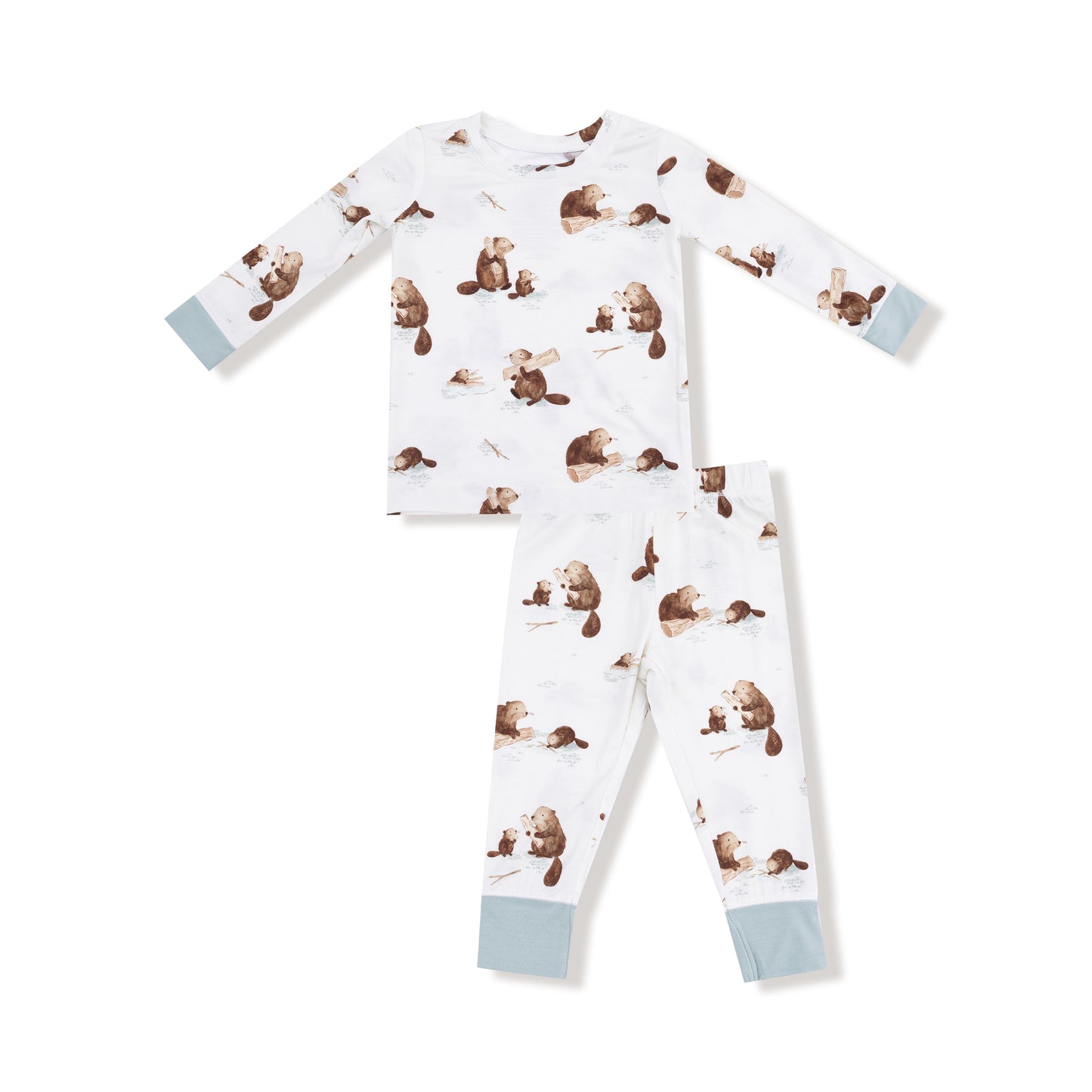 Long Sleeve Loungewear Set in our  Baby Beavers print from Angel Dear
