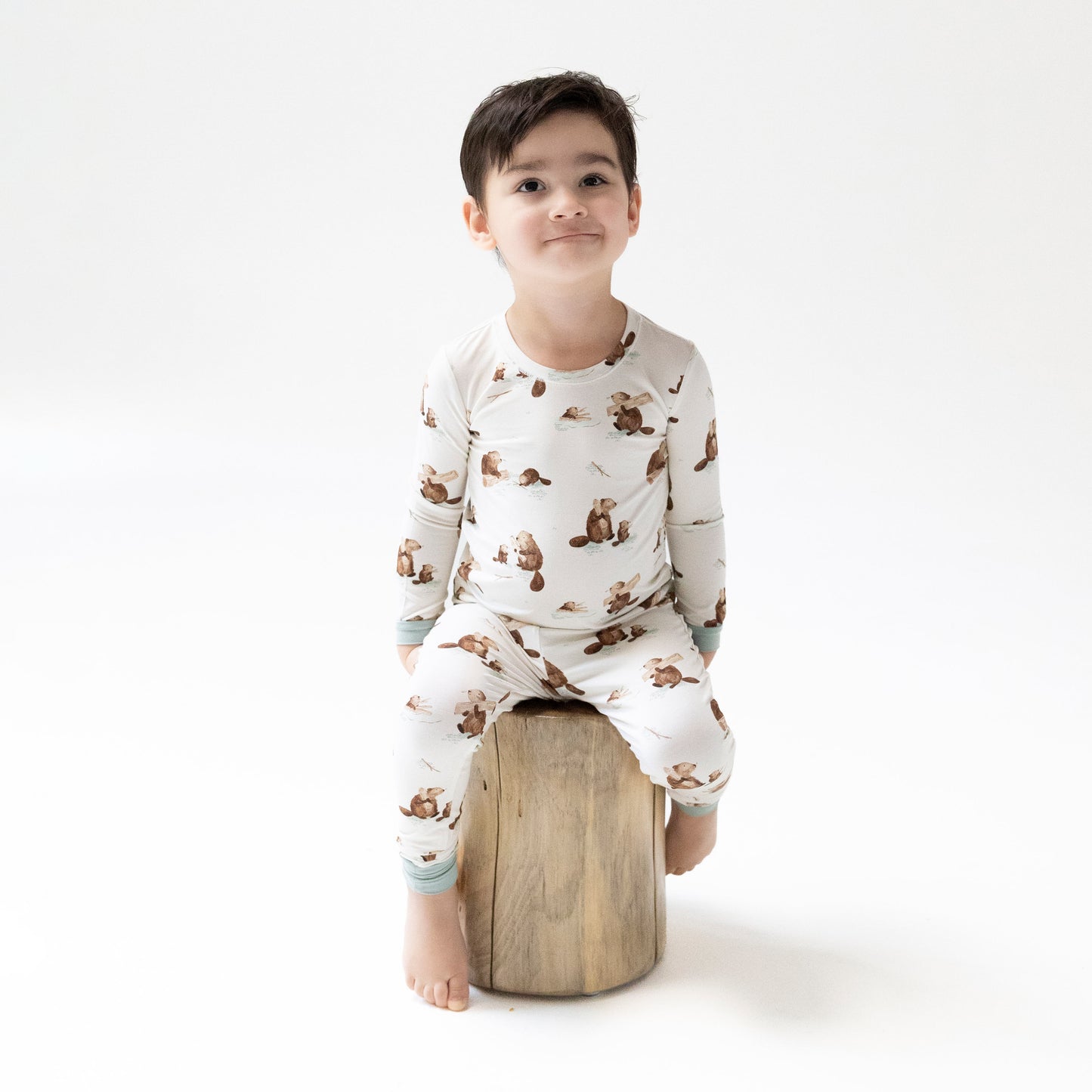 Long Sleeve Loungewear Set in our  Baby Beavers print from Angel Dear