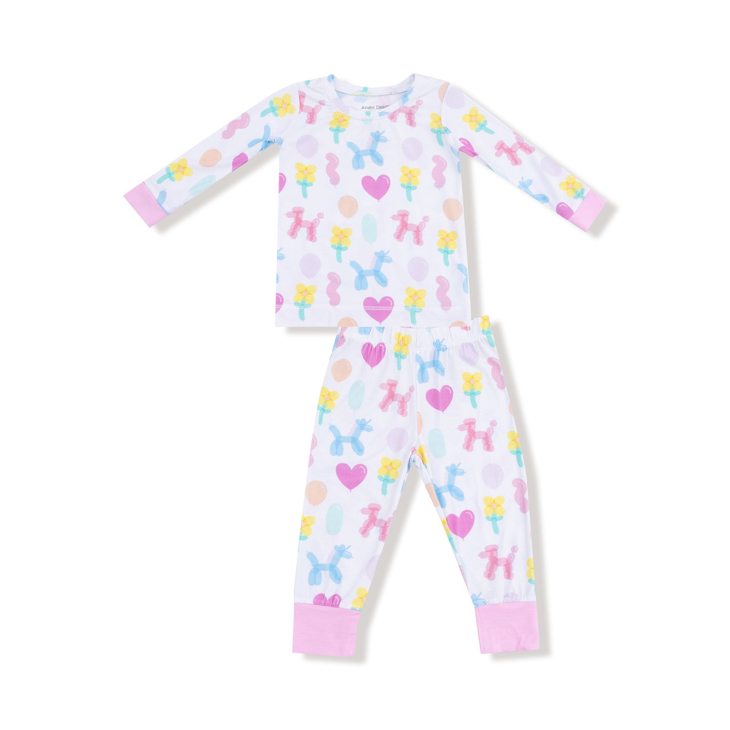 Long Sleeve Loungewear Set in our  Balloon Animals Pink print from Angel Dear