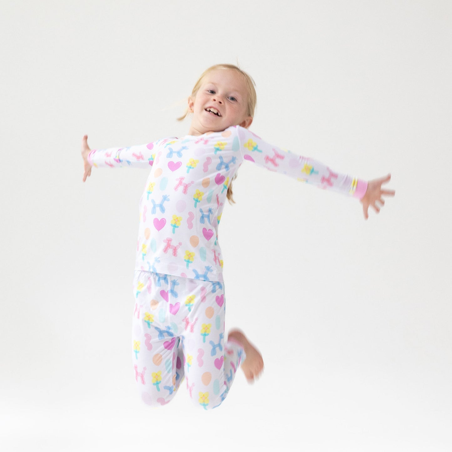 Long Sleeve Loungewear Set in our  Balloon Animals Pink print from Angel Dear