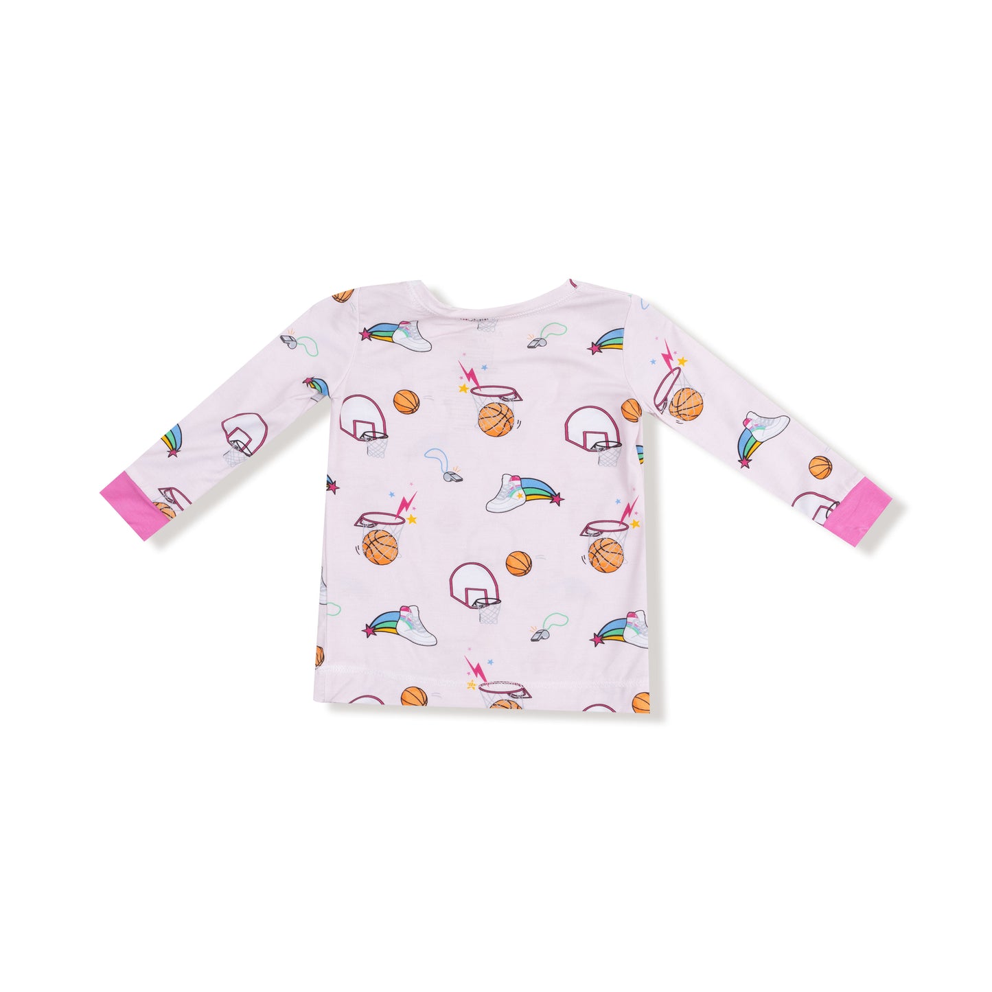 Long Sleeve Loungewear Set in our  Basketball Pink print from Angel Dear