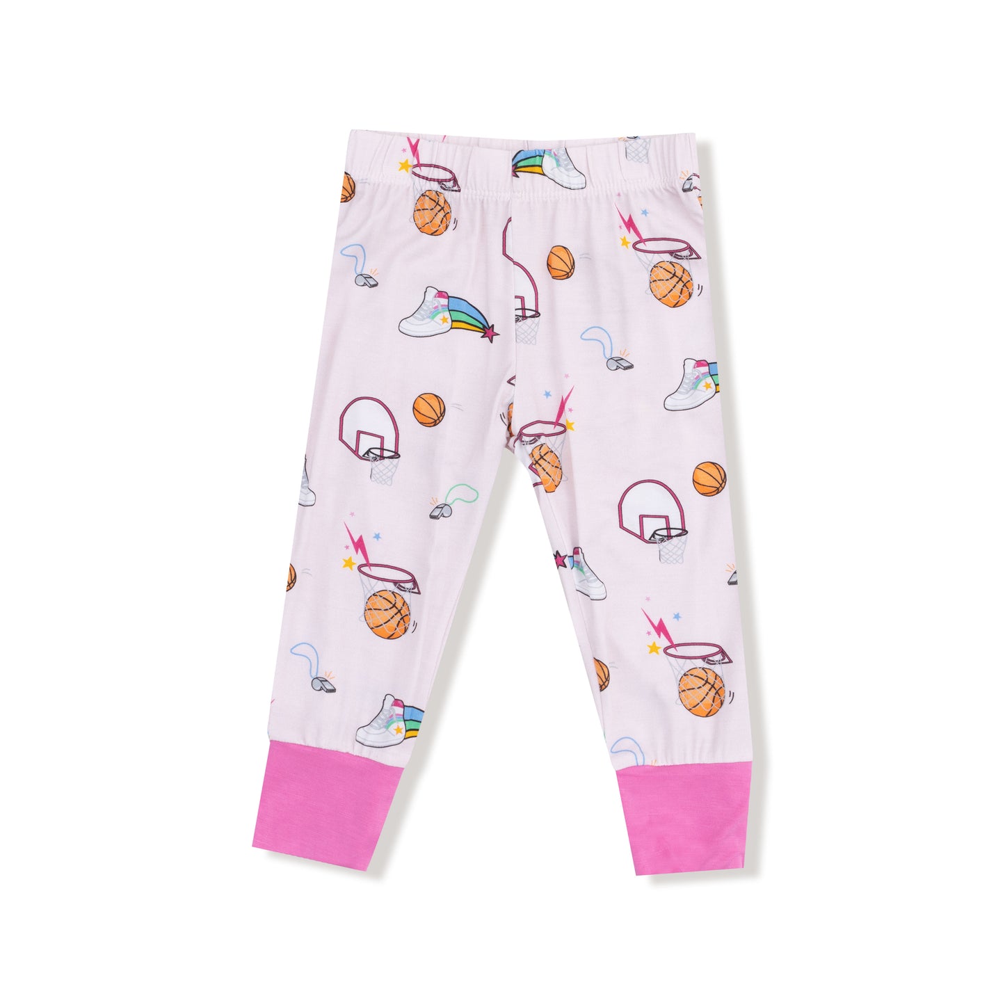 Long Sleeve Loungewear Set in our  Basketball Pink print from Angel Dear