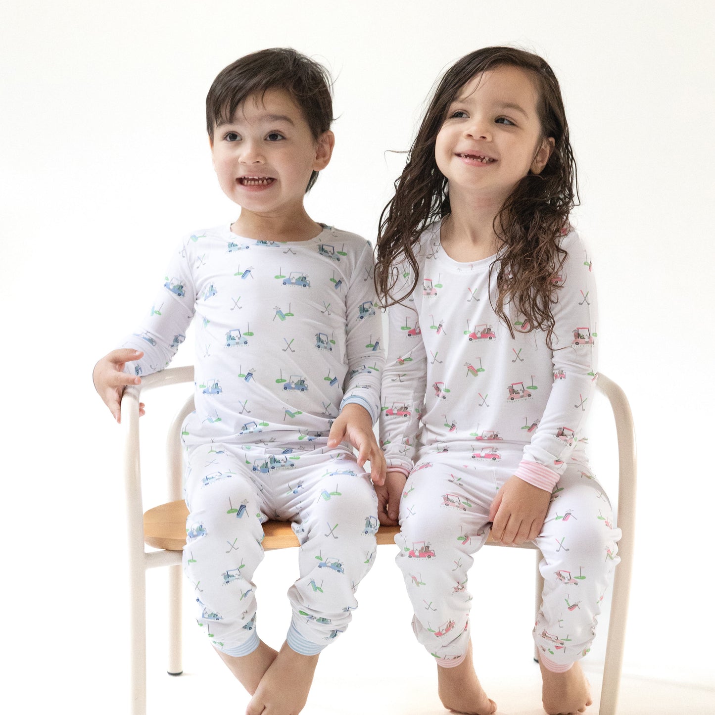 Long Sleeve Loungewear Set in our  Baby Golf Carts - Blue print from Angel Dear