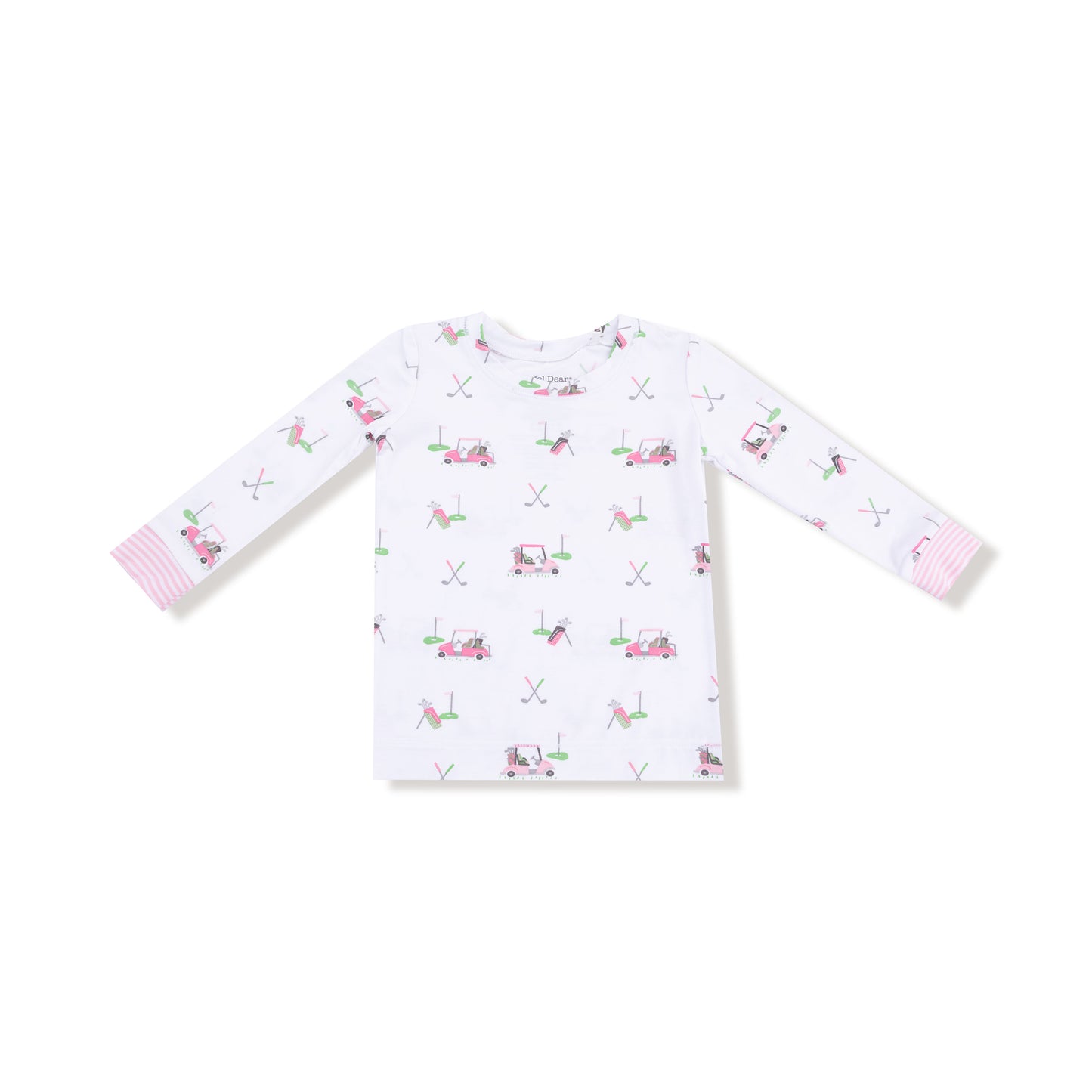 Long Sleeve Loungewear Set in our  Baby Golf Carts - Pink print from Angel Dear