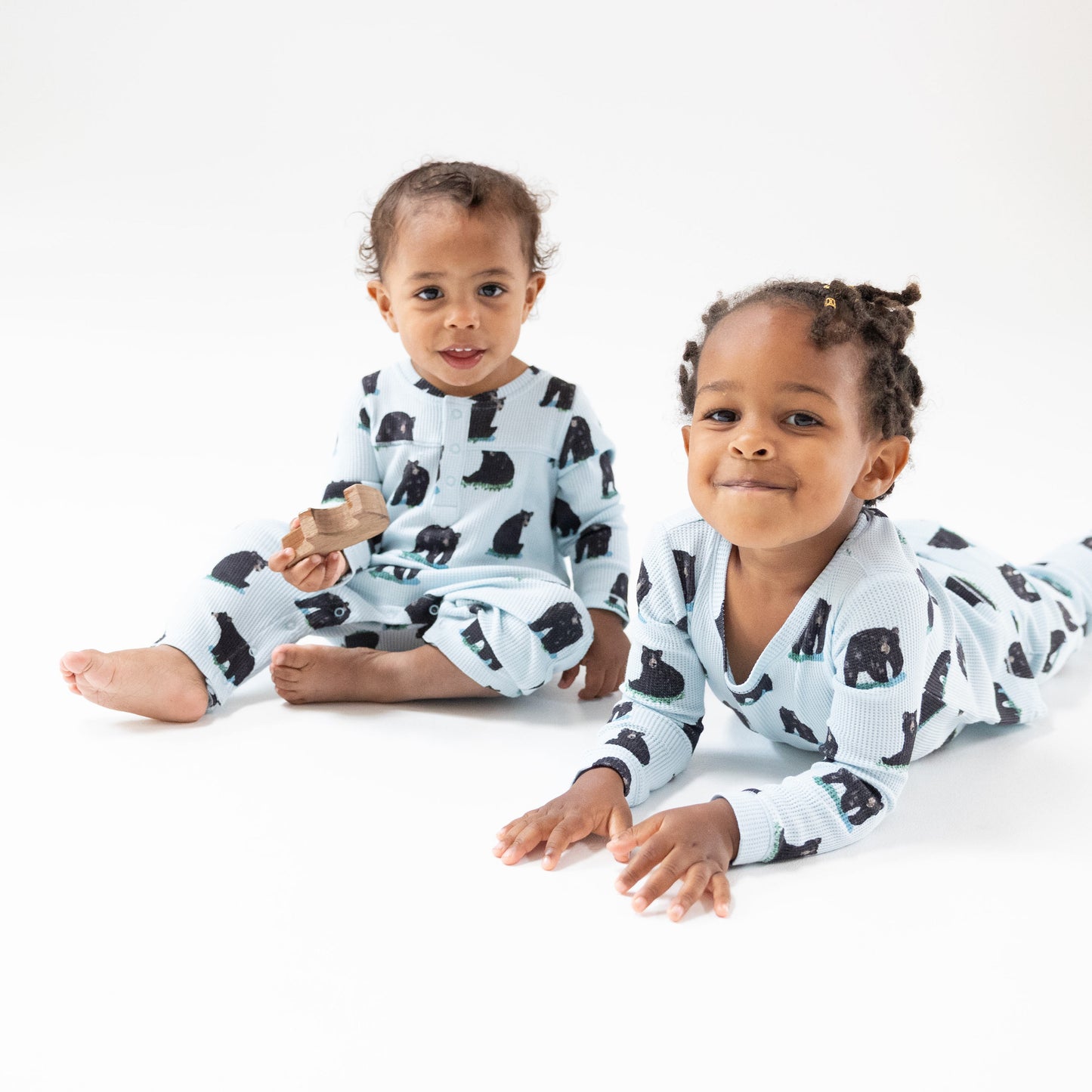 Uni Romper in our  Black Bears print from Angel Dear