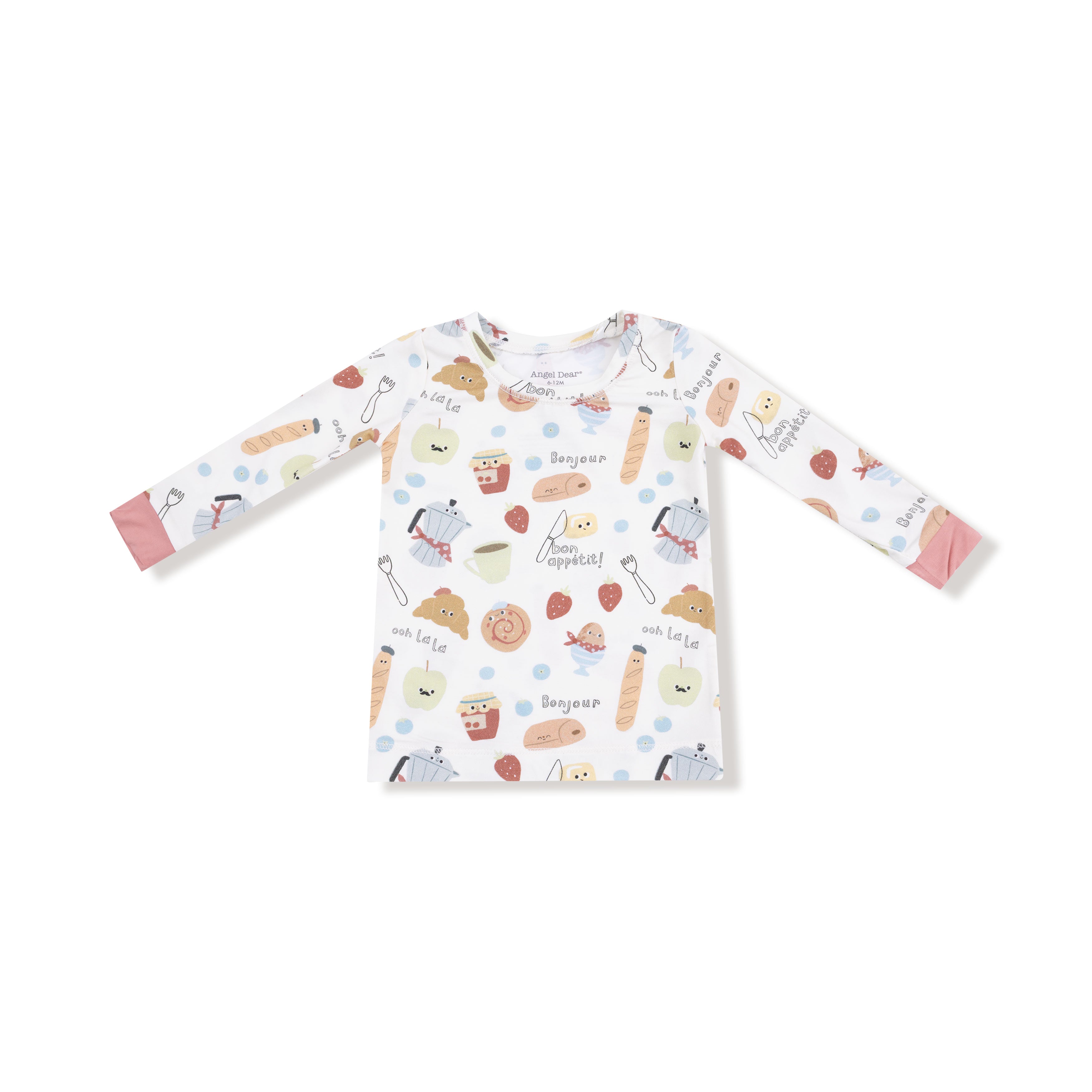 Long Sleeve Loungewear Set in our  Bonjour Breakfast print from Angel Dear
