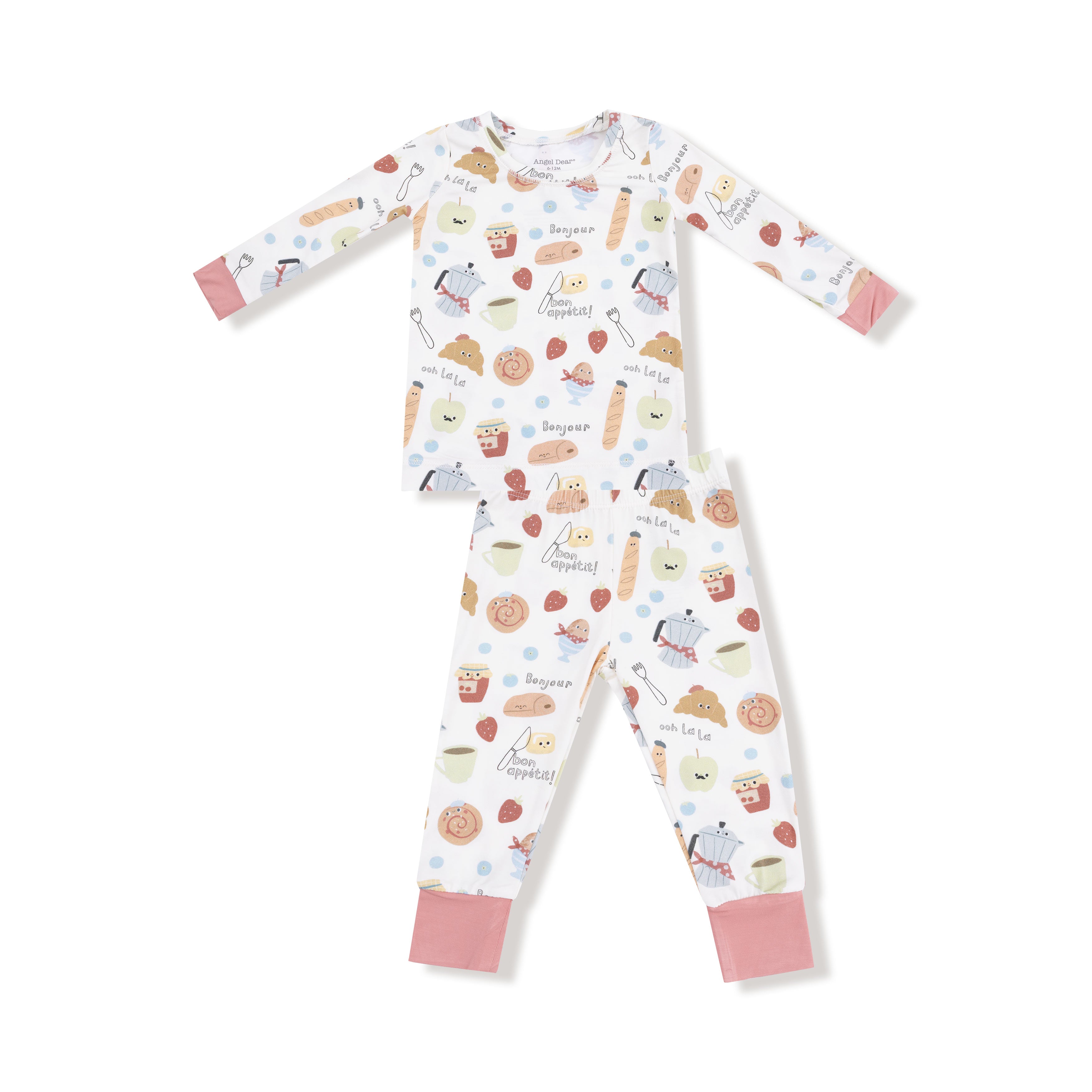 Long Sleeve Loungewear Set in our  Bonjour Breakfast print from Angel Dear