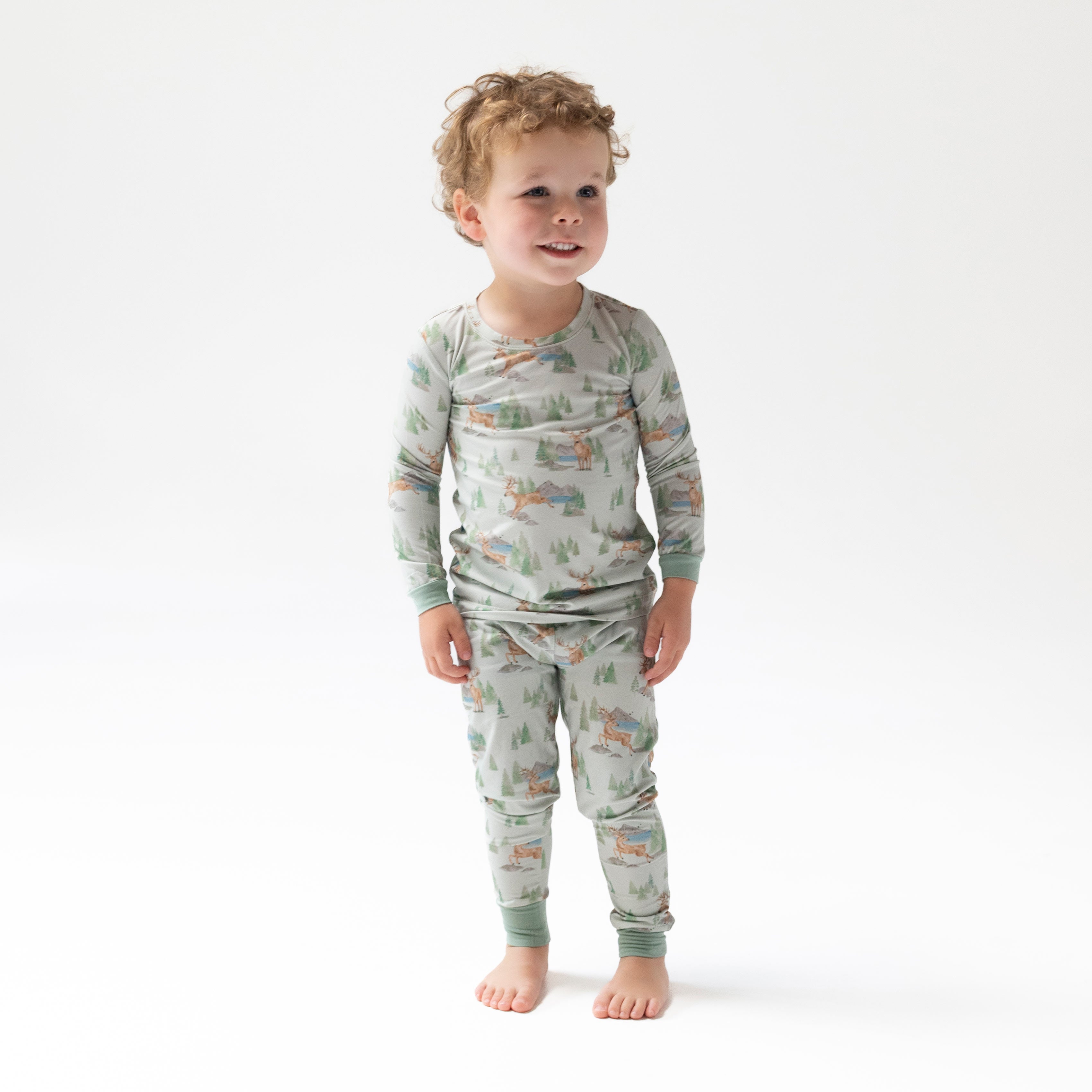 Long Sleeve Loungewear Set in our  Buck Deer print from Angel Dear