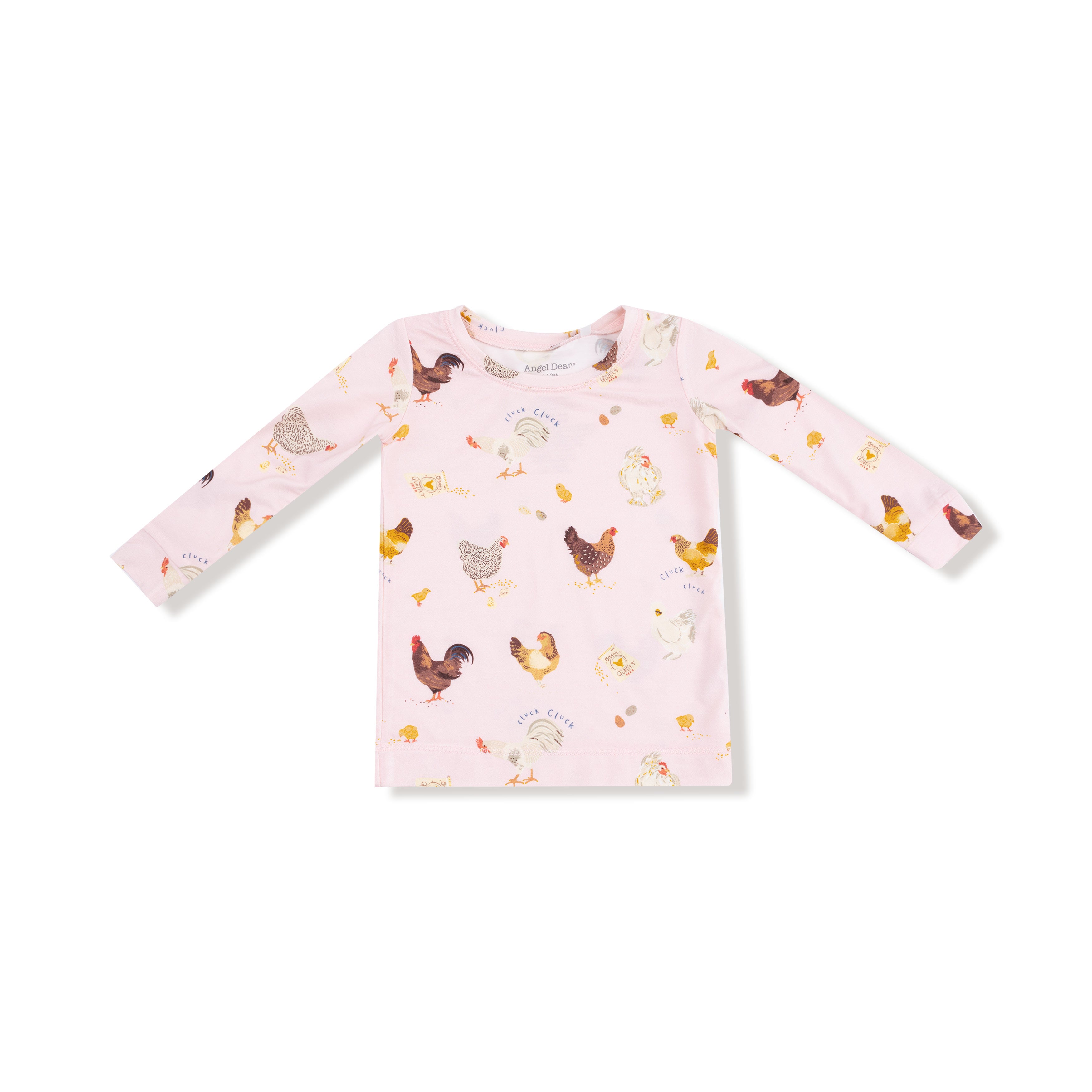 Long Sleeve Loungewear Set in our  Collector Chickens - Pink print from Angel Dear