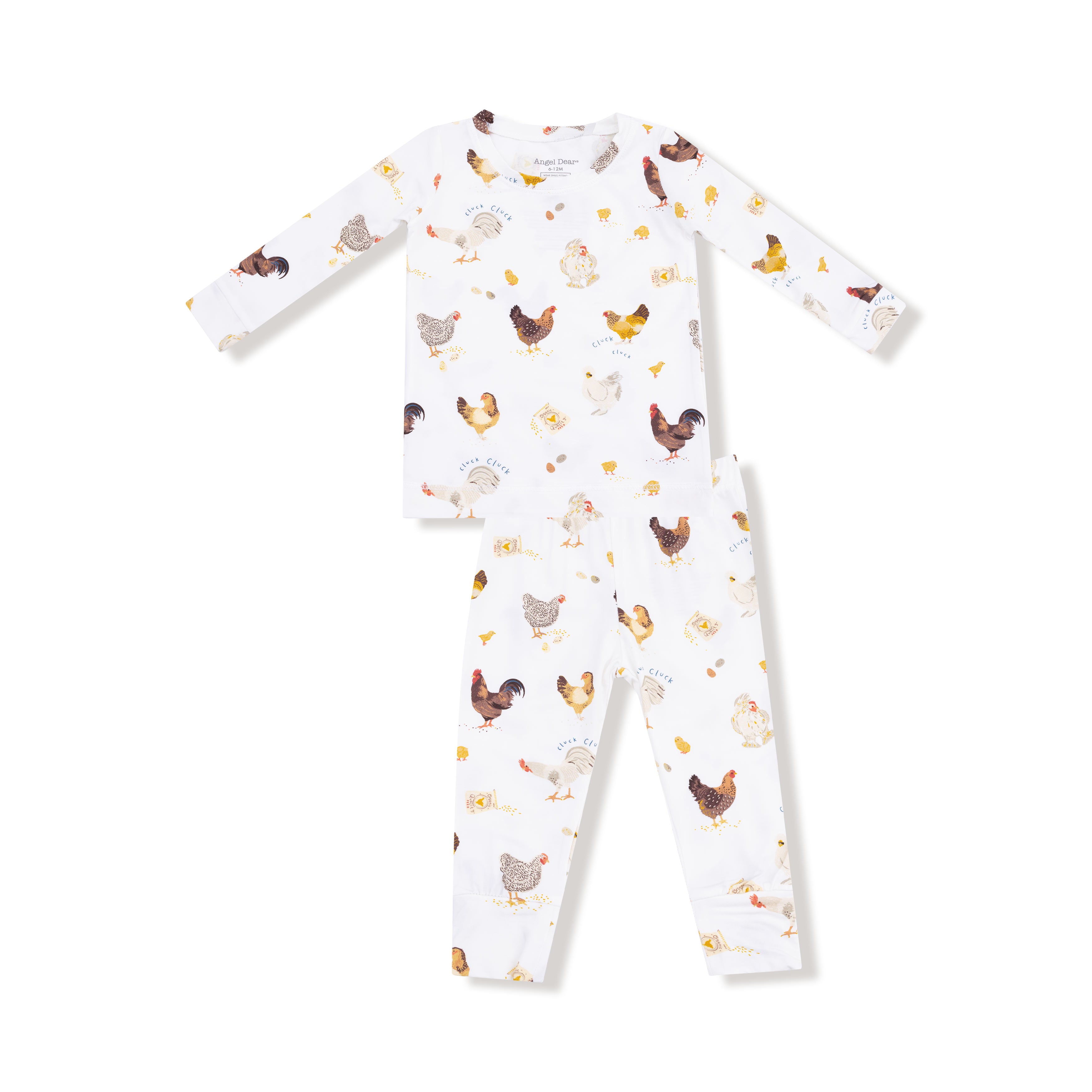 Long Sleeve Loungewear Set in our  Collector Chickens - Unisex print from Angel Dear