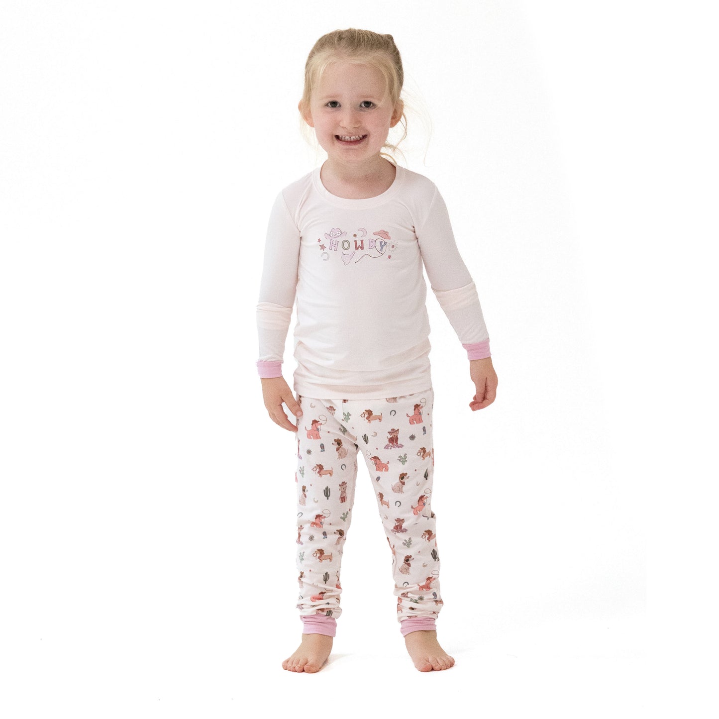 Long Sleeve Loungewear Set in our  Cowgirl Dogs print from Angel Dear