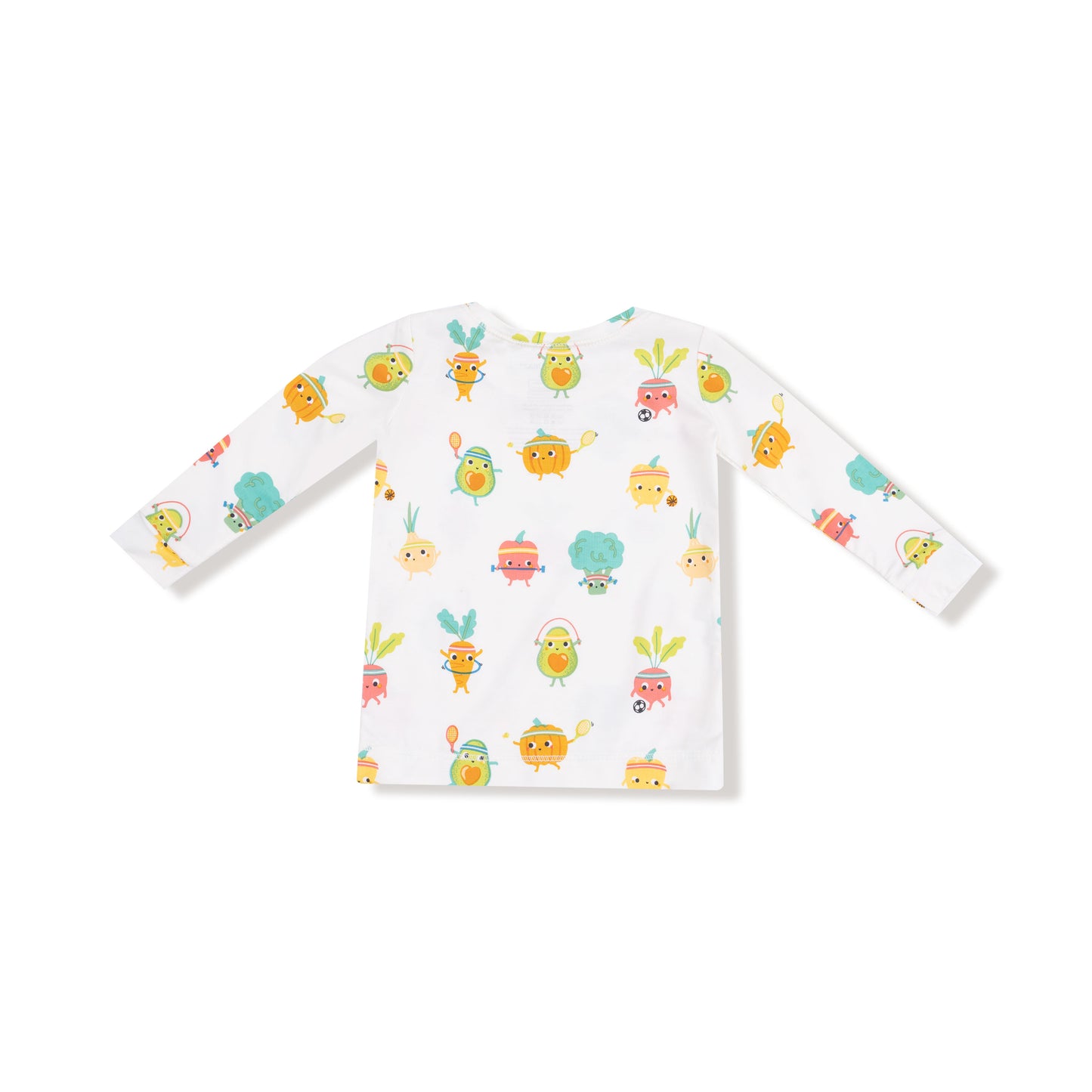 Long Sleeve Loungewear Set in our  Crunch Munch Veggie Sports print from Angel Dear