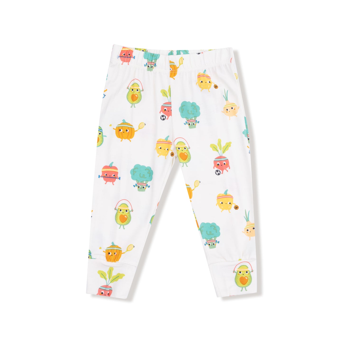 Long Sleeve Loungewear Set in our  Crunch Munch Veggie Sports print from Angel Dear