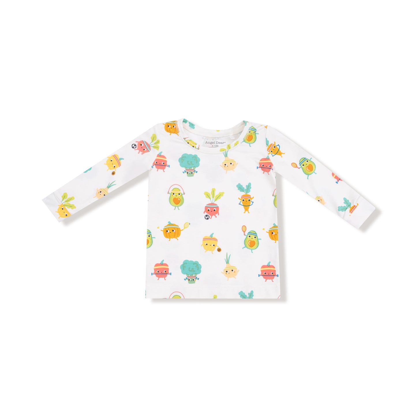 Long Sleeve Loungewear Set in our  Crunch Munch Veggie Sports print from Angel Dear