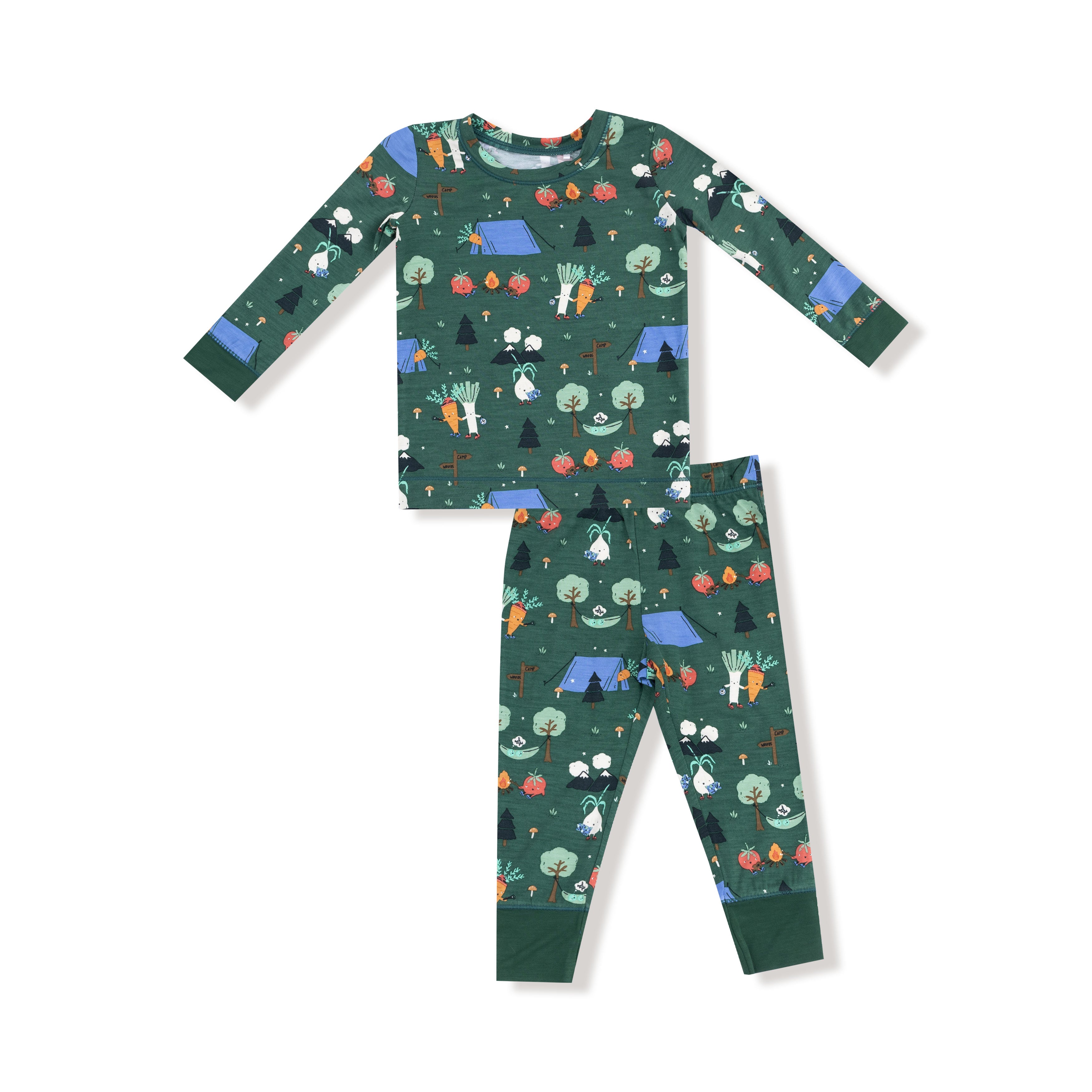 Long Sleeve Loungewear Set in our  Camping Veggies print from Angel Dear