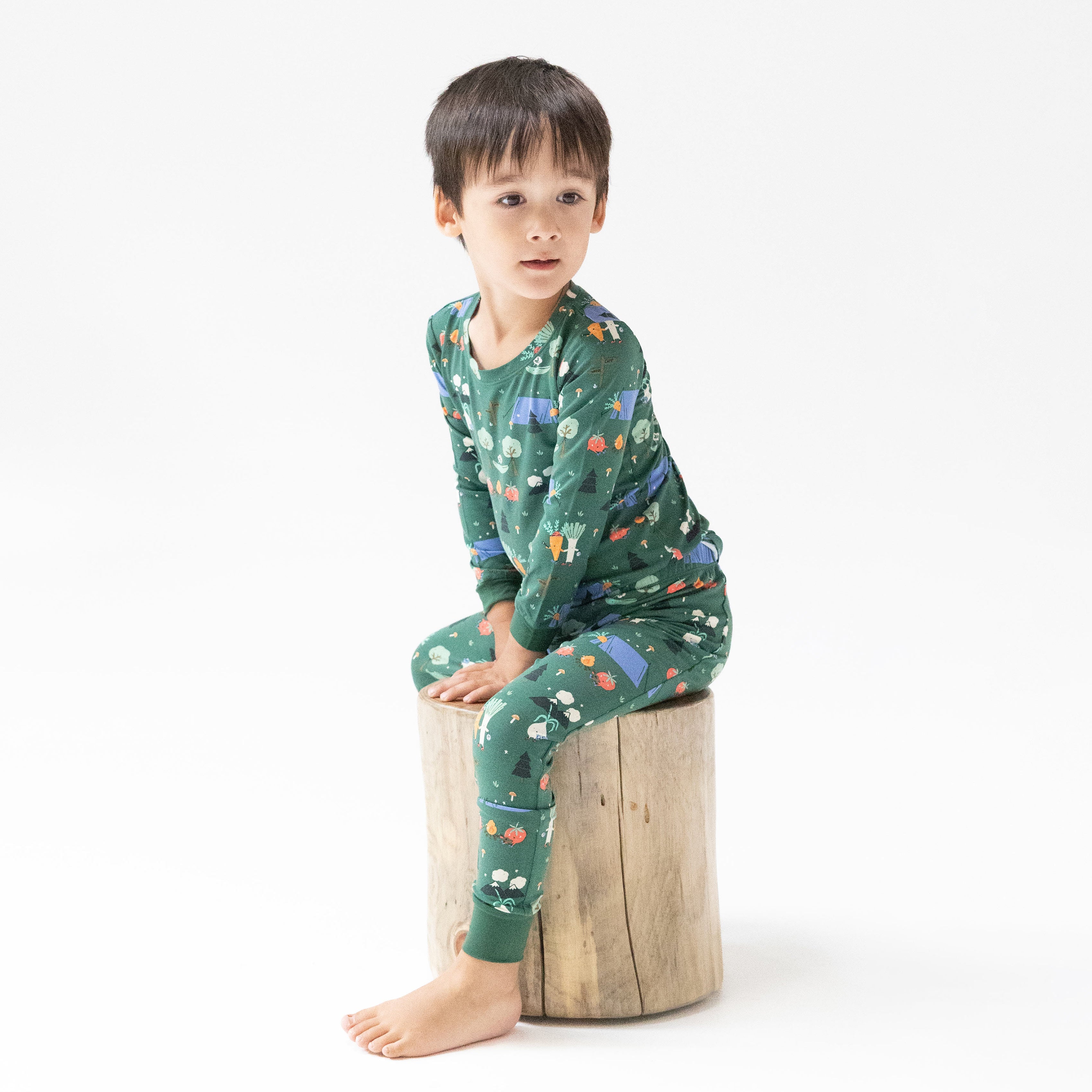 Long Sleeve Loungewear Set in our  Camping Veggies print from Angel Dear