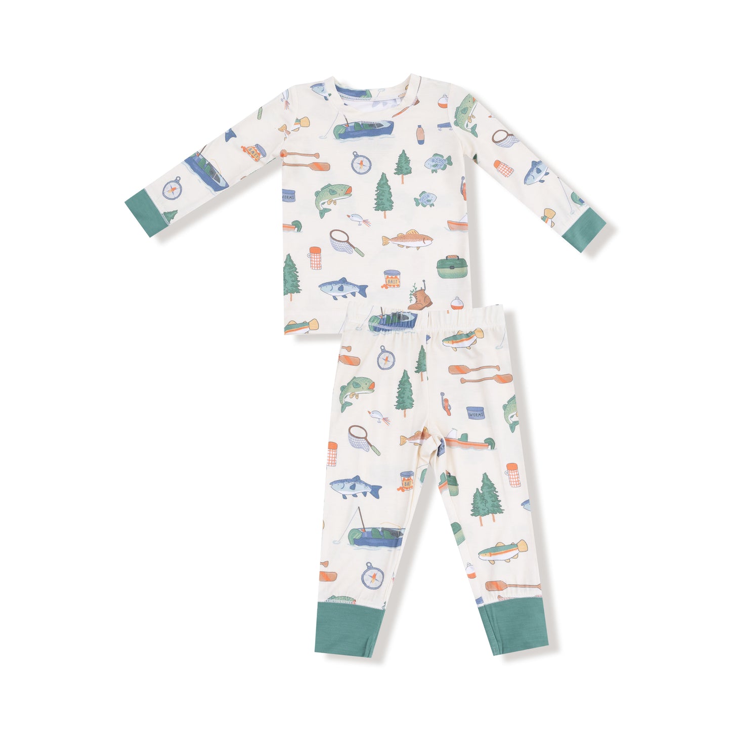 Long Sleeve Loungewear Set in our  Fishing Things print from Angel Dear