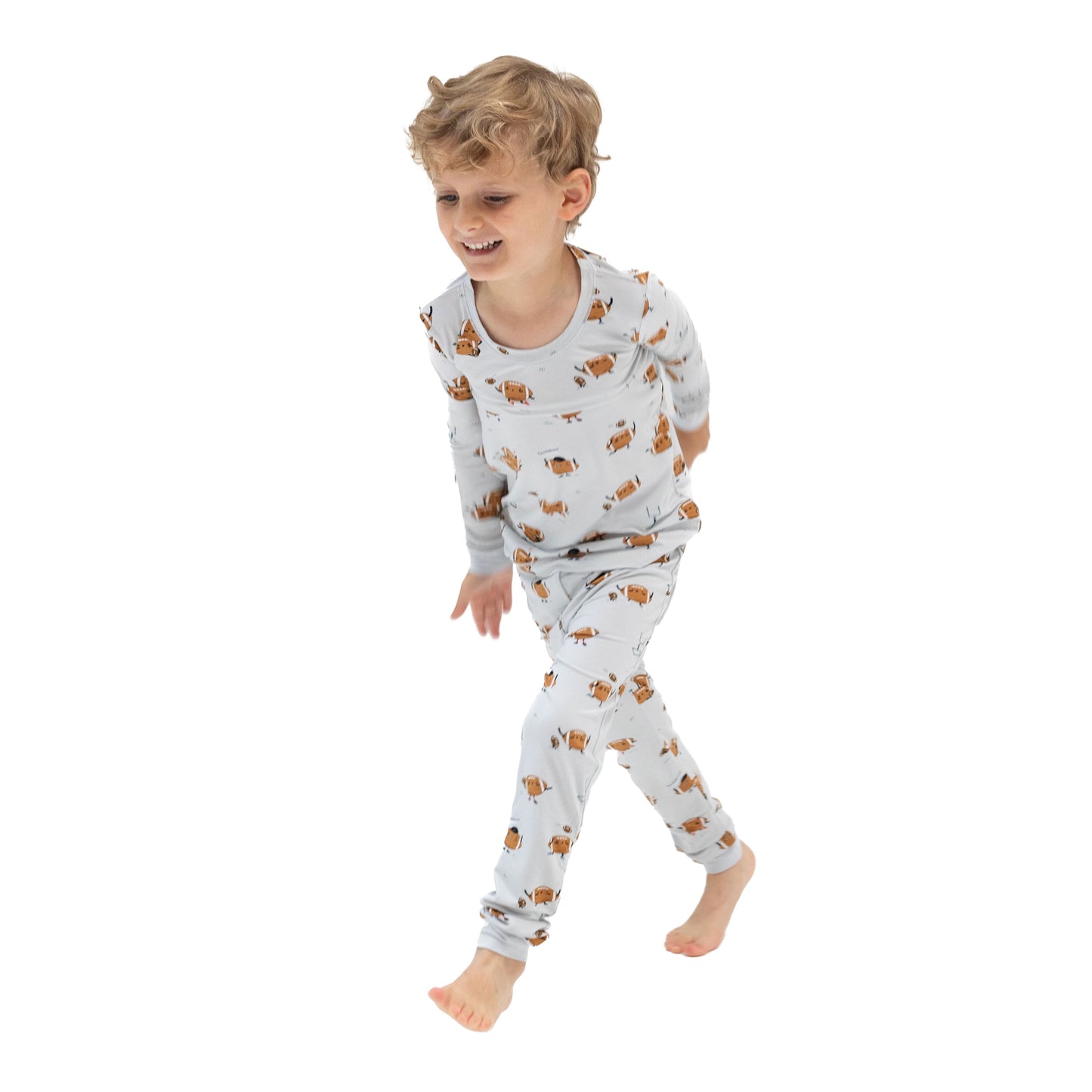 Long Sleeve Loungewear Set in our  Footballs Playing Football print from Angel Dear