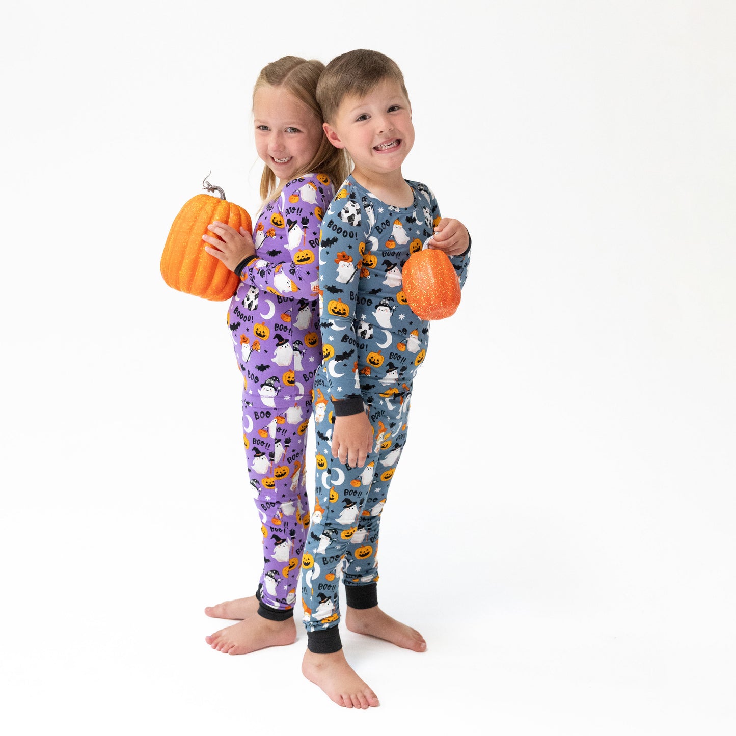 Long Sleeve Loungewear Set in our  Costumed Ghosts - Glow In The Dark - Purple print from Angel Dear