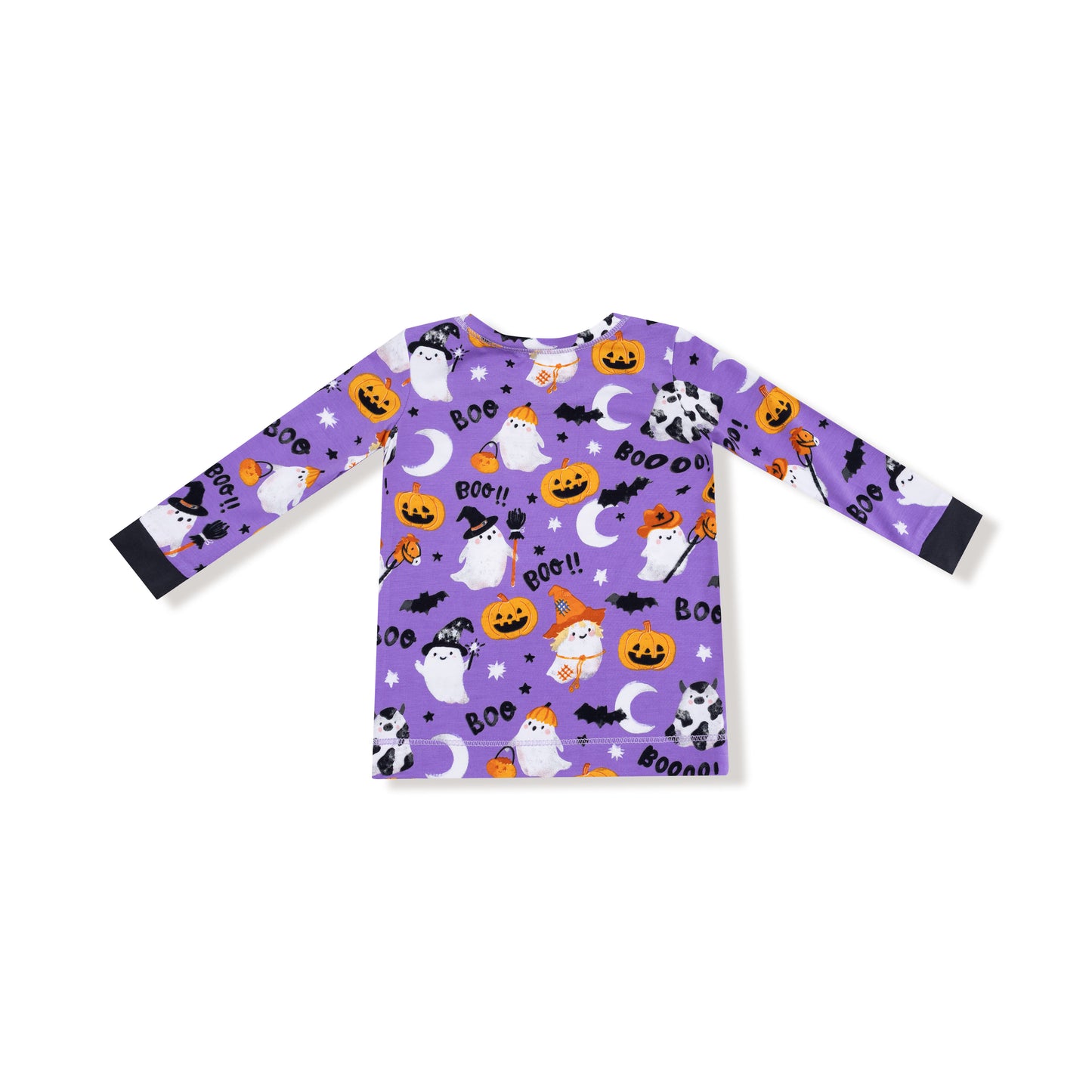 Long Sleeve Loungewear Set in our  Costumed Ghosts - Glow In The Dark - Purple print from Angel Dear