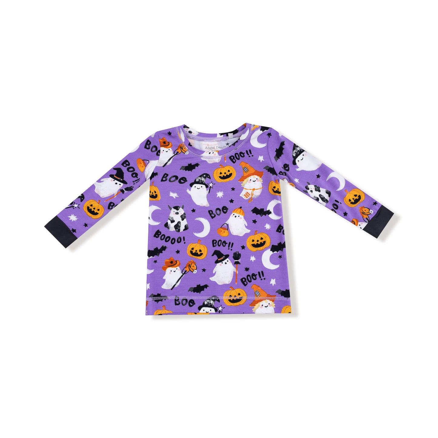 Long Sleeve Loungewear Set in our  Costumed Ghosts - Glow In The Dark - Purple print from Angel Dear