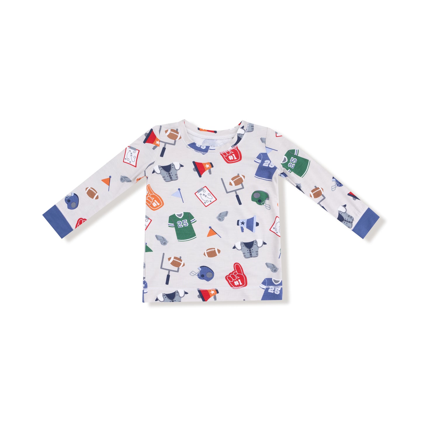 Long Sleeve Loungewear Set in our  Game Day - Grey print from Angel Dear