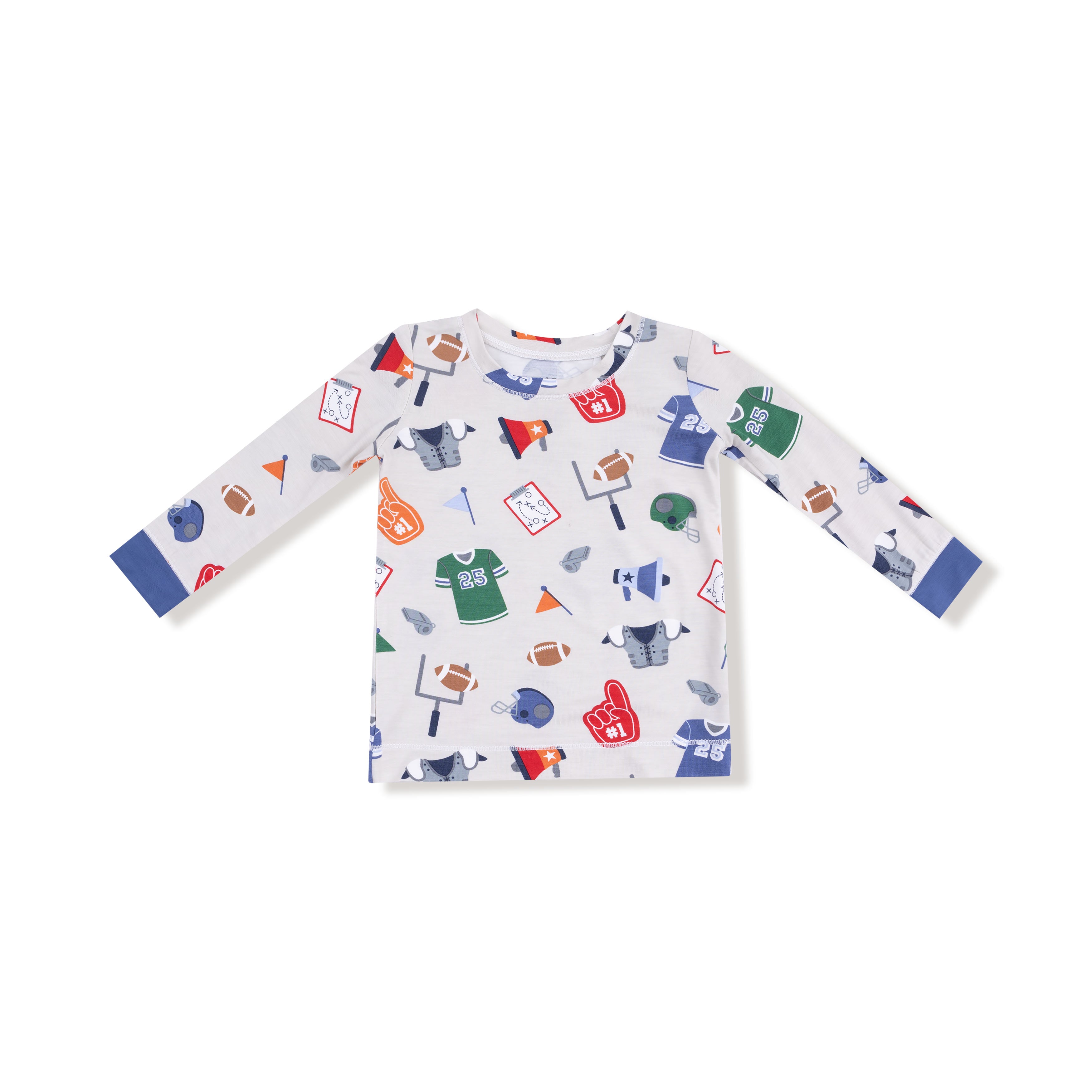 Long Sleeve Loungewear Set in our  Game Day - Grey print from Angel Dear