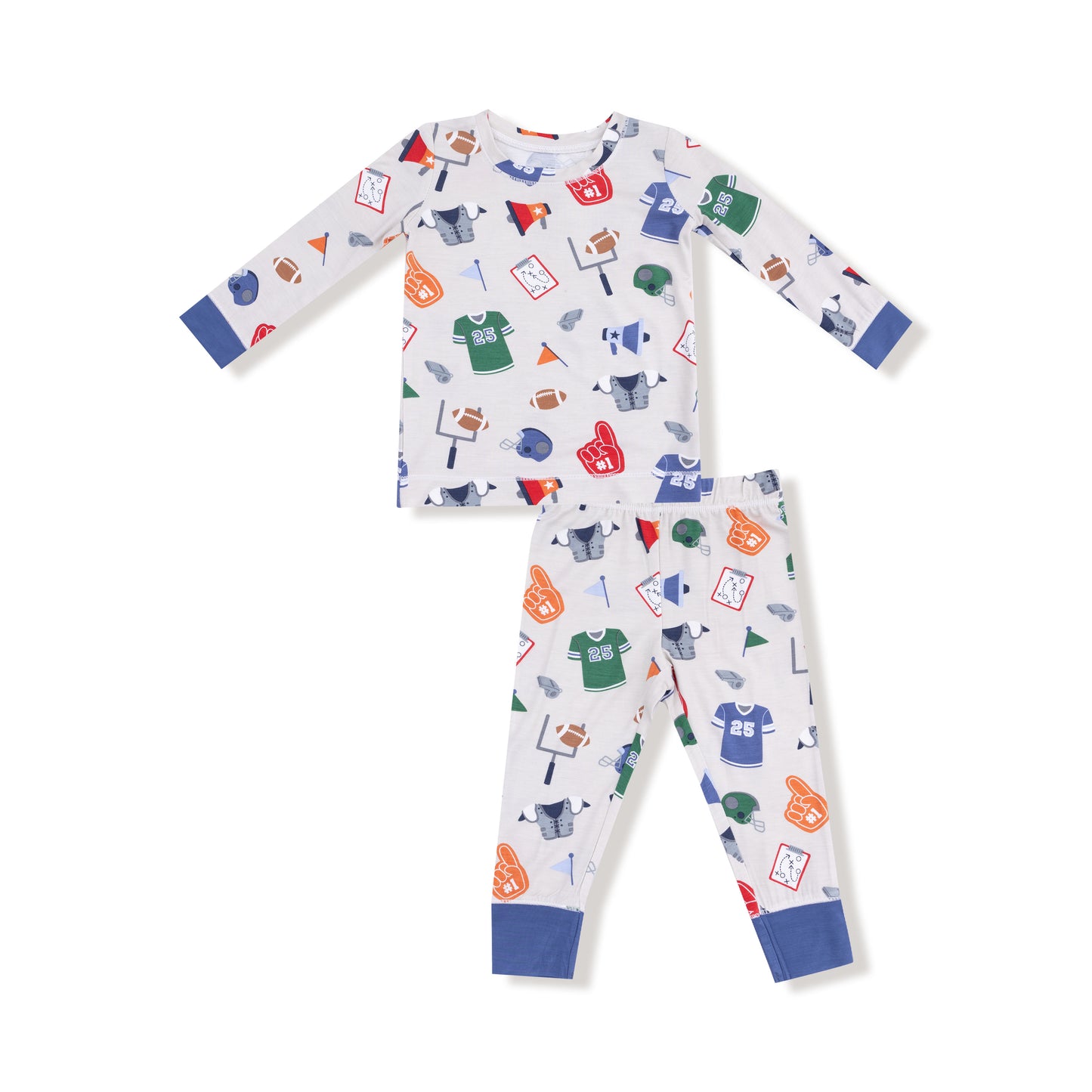 Long Sleeve Loungewear Set in our  Game Day - Grey print from Angel Dear