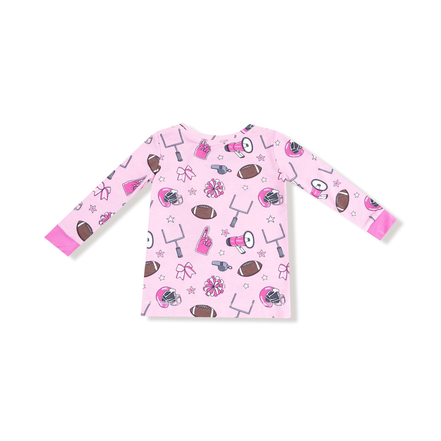 Long Sleeve Loungewear Set in our  Game Day - Pink print from Angel Dear